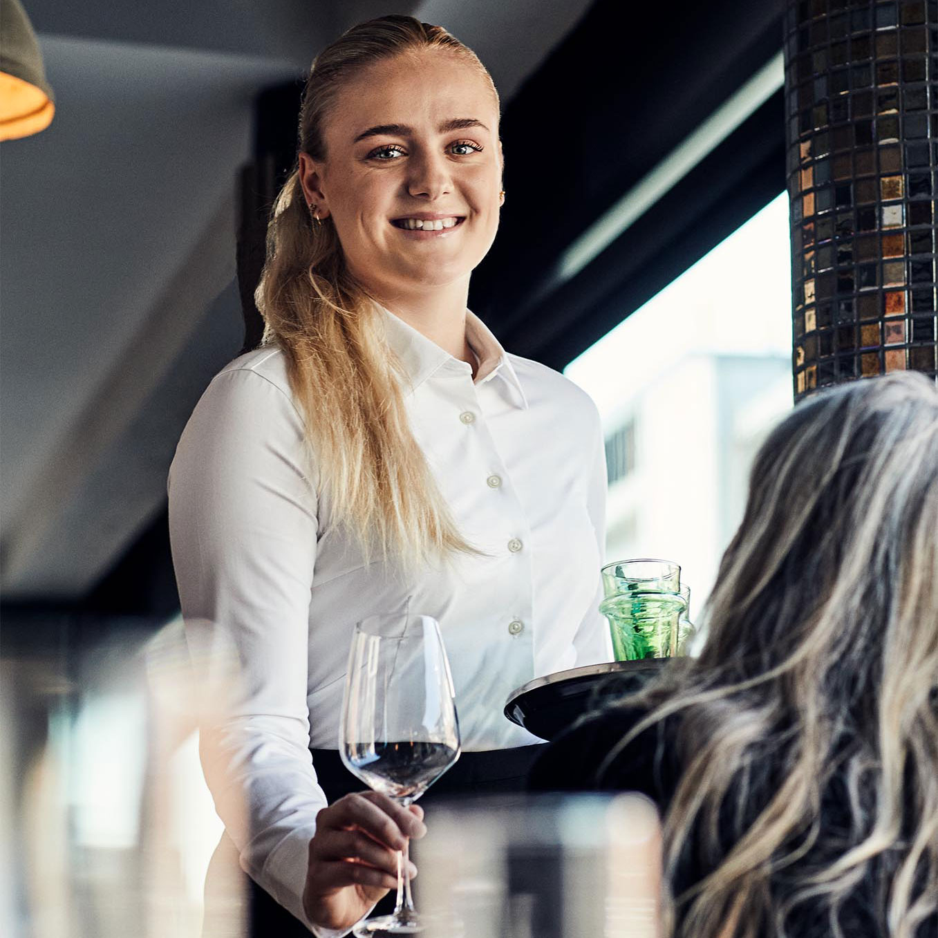 Seven Seas hybrid Modern fit dameskjorte, Hvid