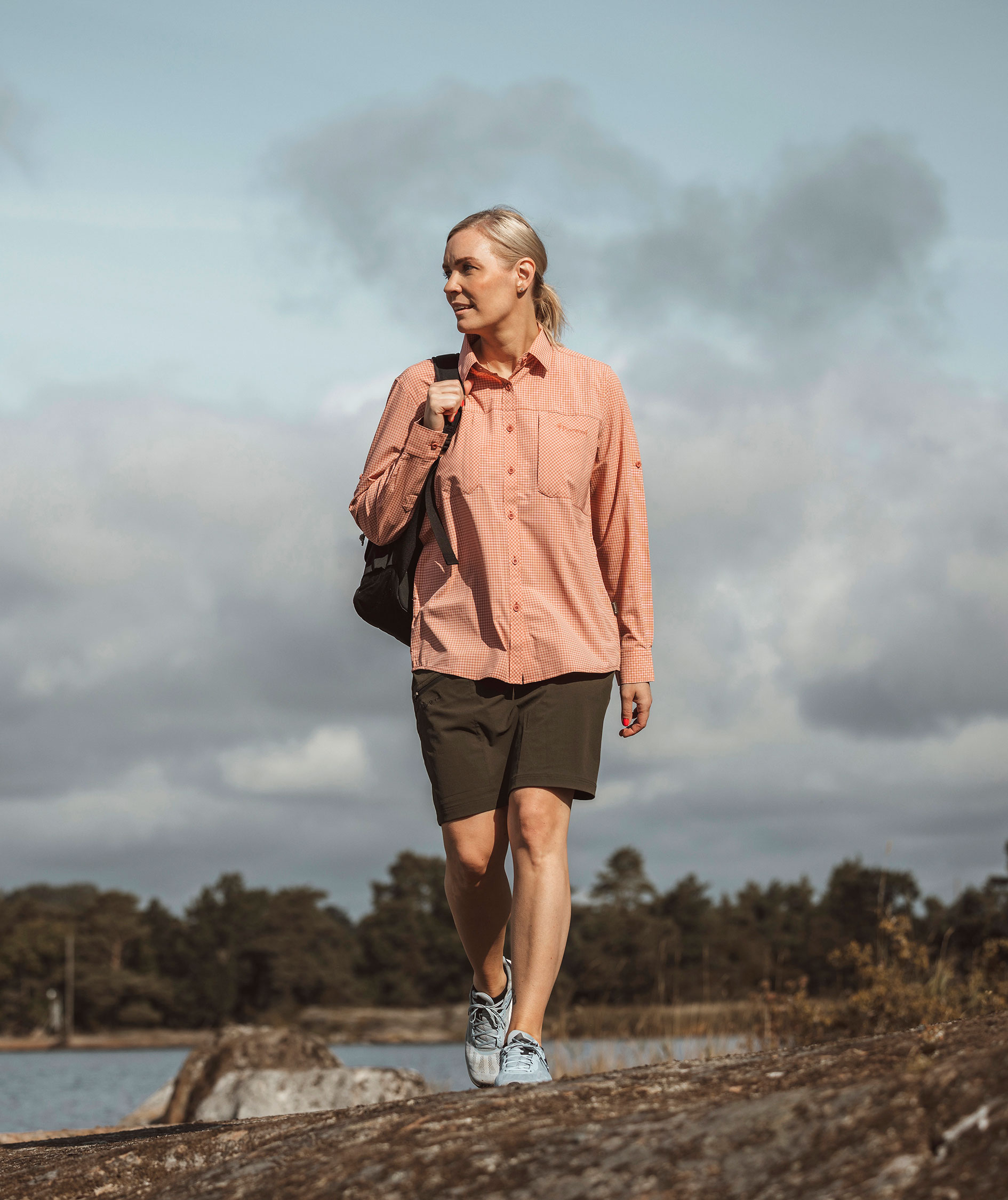 Pinewood NatureSafe dameskjorte, Brick Pink/Off White, large image number 1