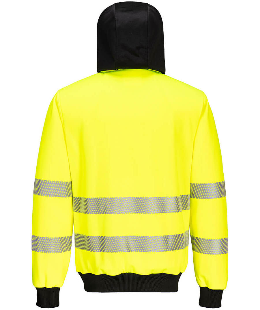 Portwest PW3 hettegenser med glidel&aring;s, Hi-vis Gul/Svart