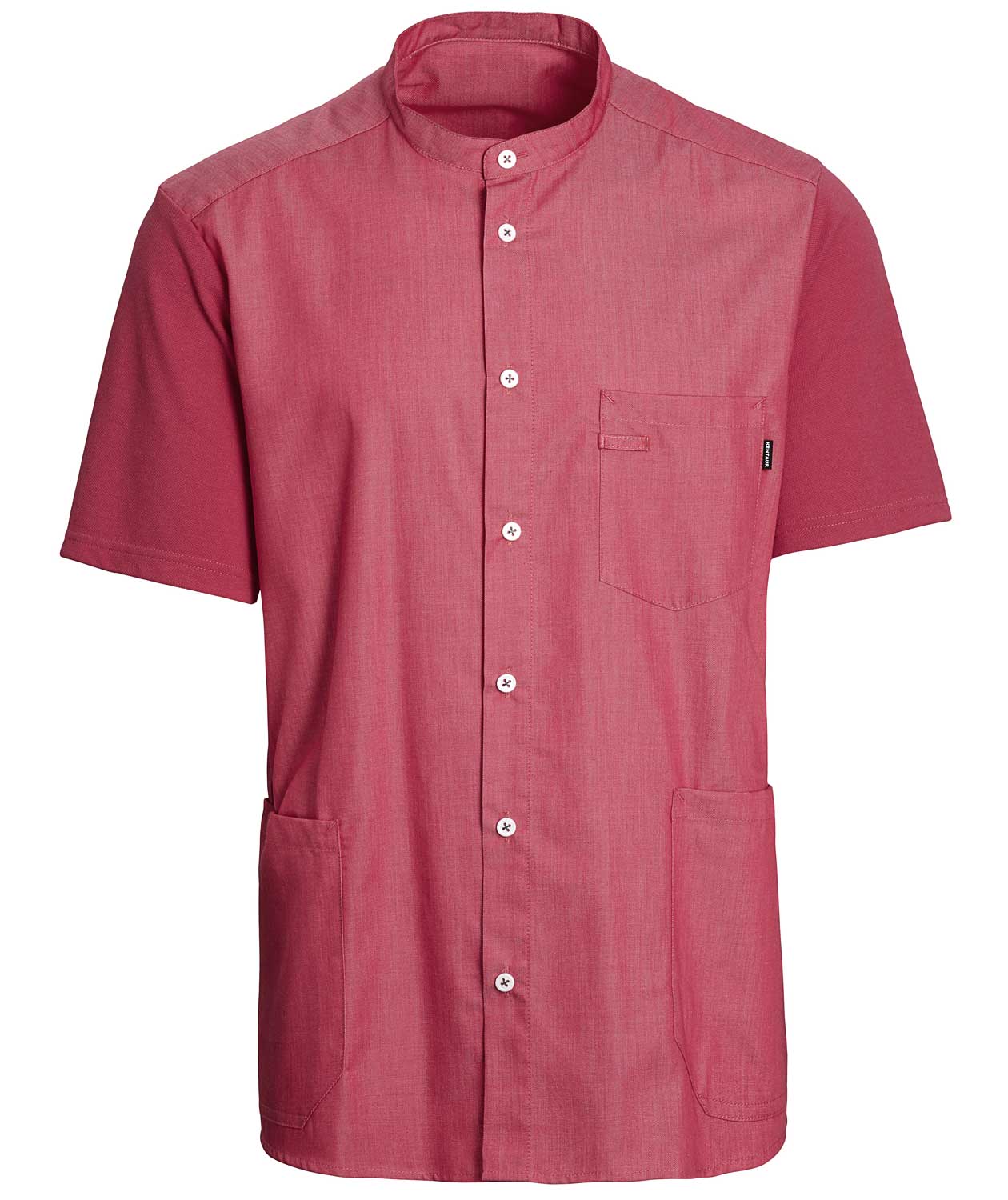 Kentaur kort&auml;rmad pique skjorta, Hallonr&ouml;d Melange