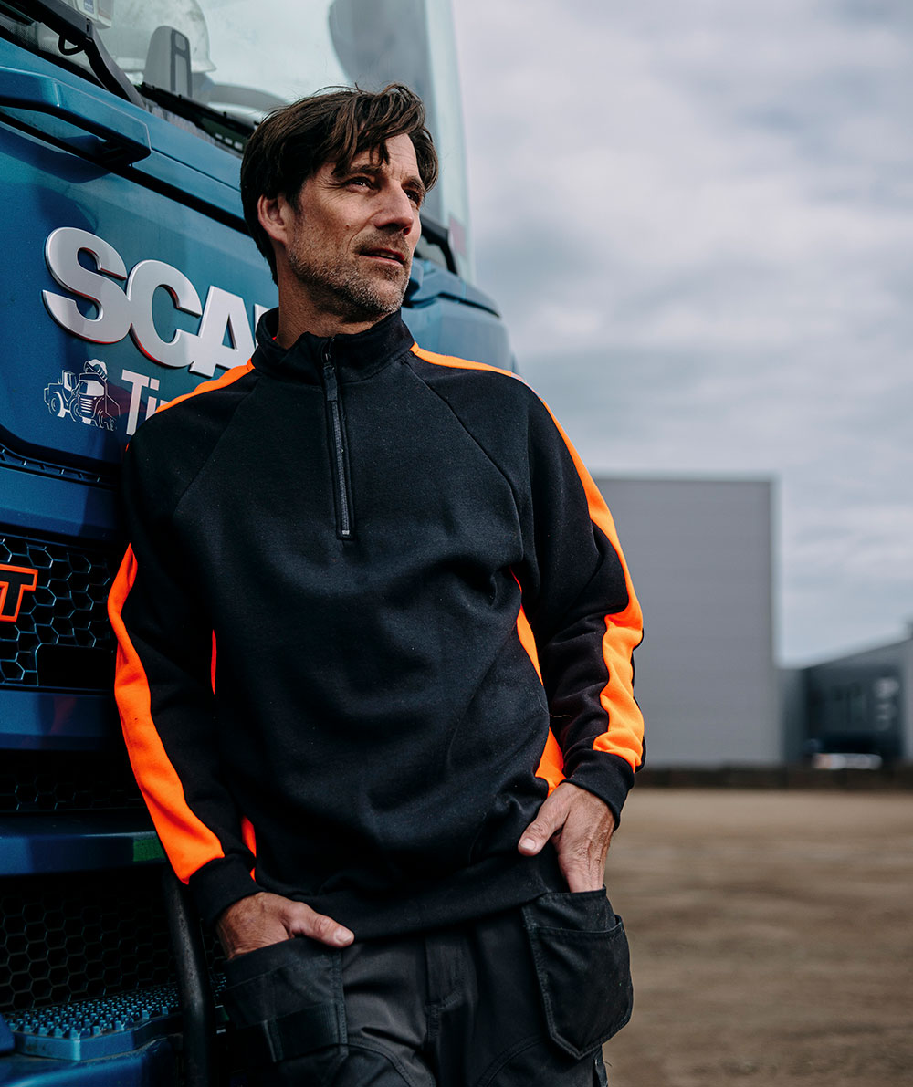 YOU Wilmington Pro sweatshirt, Sort/Hi-vis Orange