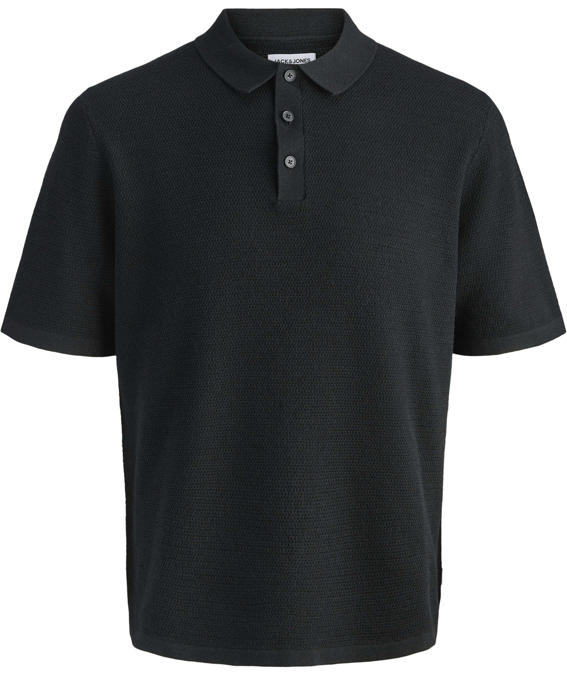 Jack & Jones JJEGEORGE strik polo T-shirt, Black