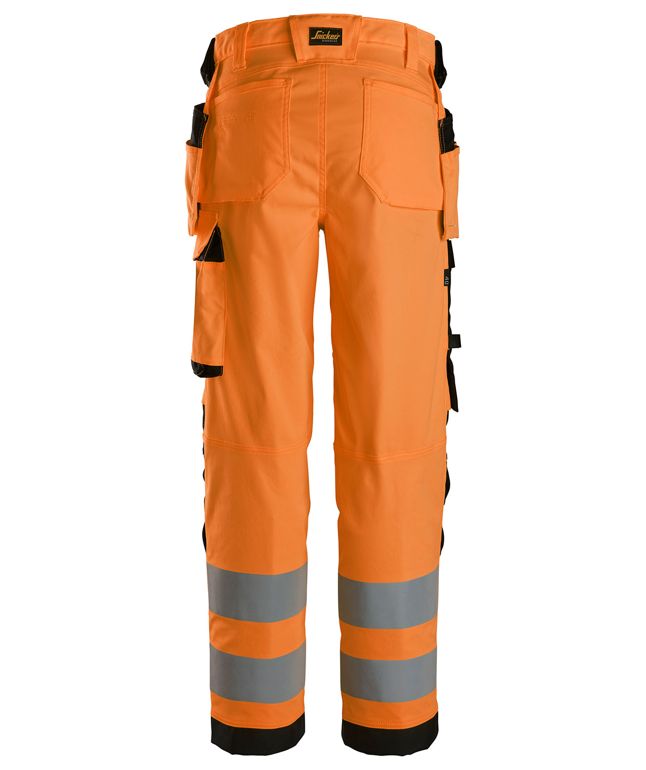 Snickers dame h&aring;ndv&aelig;rkerbukser 6743, Hi-Vis Orange/Sort, large image number 2
