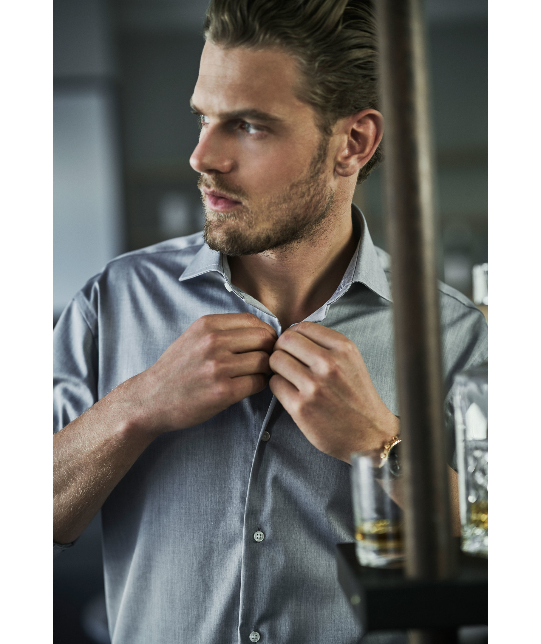 Seven Seas modern fit Fine Twill Hemd, Hellblau, large image number 6