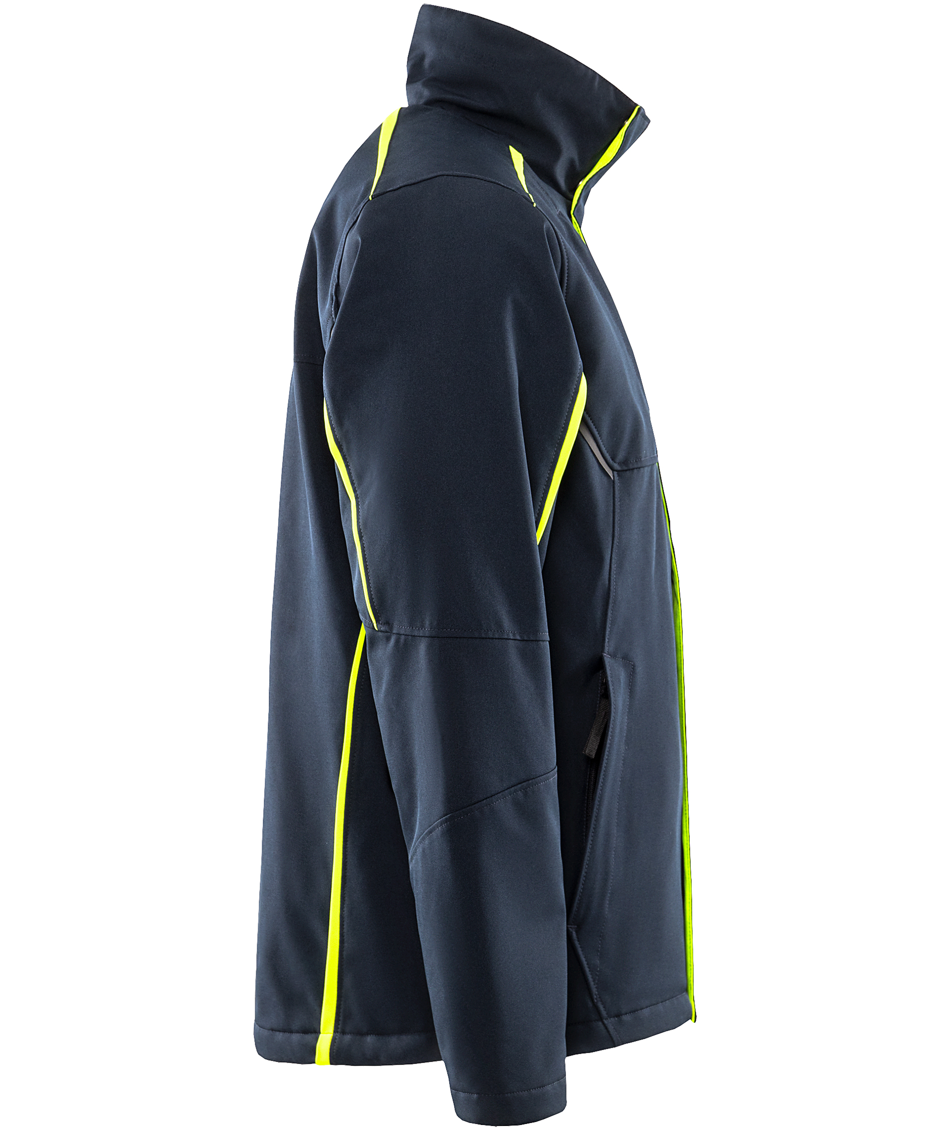 Fristads Softshell Winterjacke 4931 GSW full stretch, Dunkel Marine/Hi-Vis Gelb, large image number 4