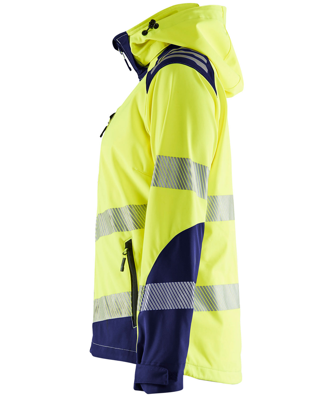 Bl&aring;kl&auml;der Damen Softshelljacke full stretch, Hi-vis gelb/marineblau, large image number 3