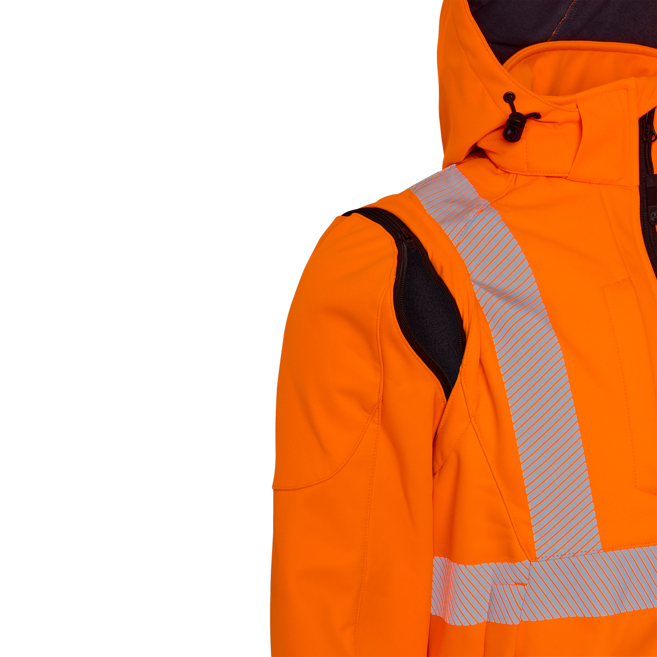 ELKA Visible Xtreme 2-i-1 softshelljacka, Varsel Orange/Svart, large image number 3