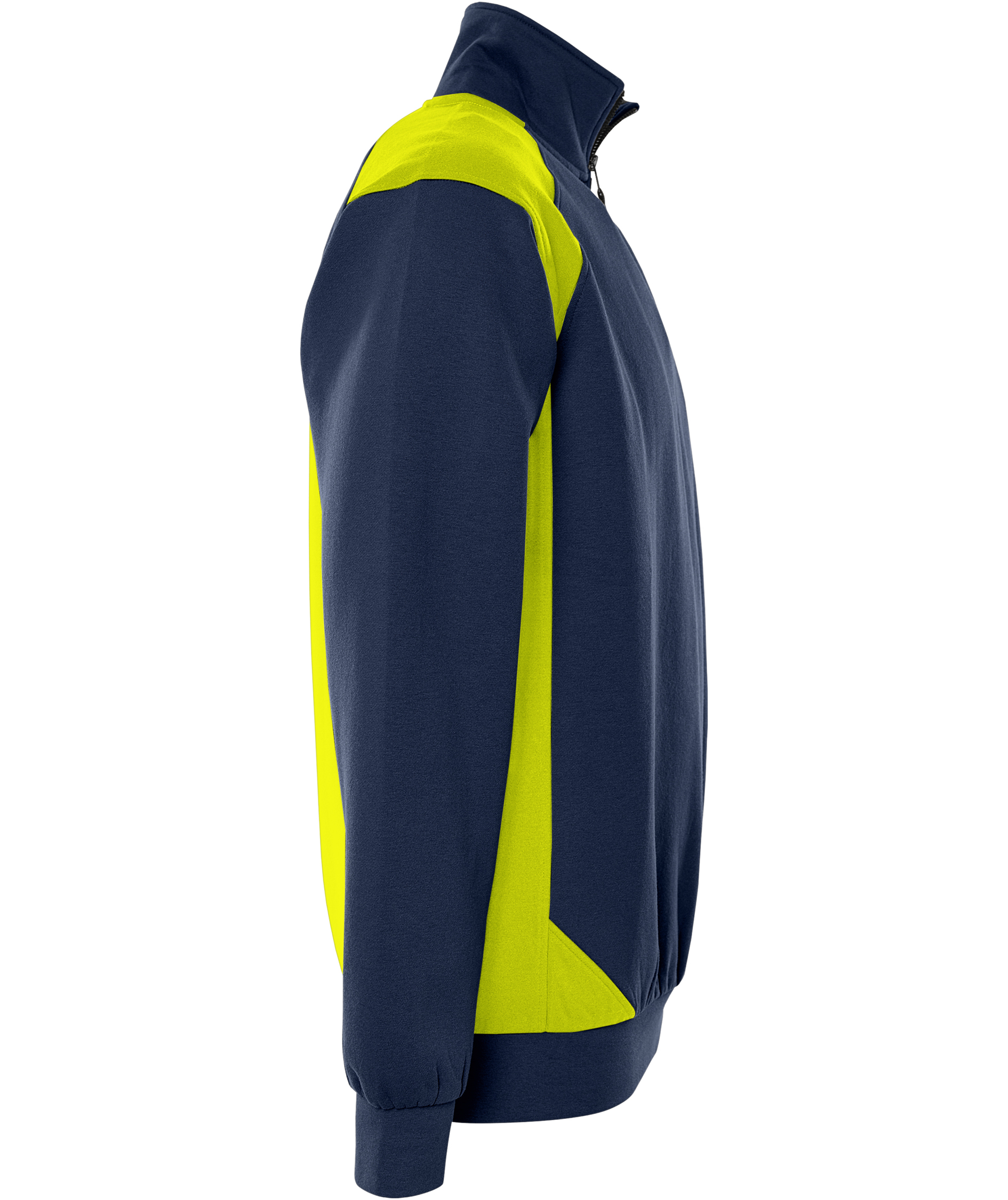 Fristads half zip sweatshirt 7048 GSM, Marin/Hi-Vis gul, large image number 2