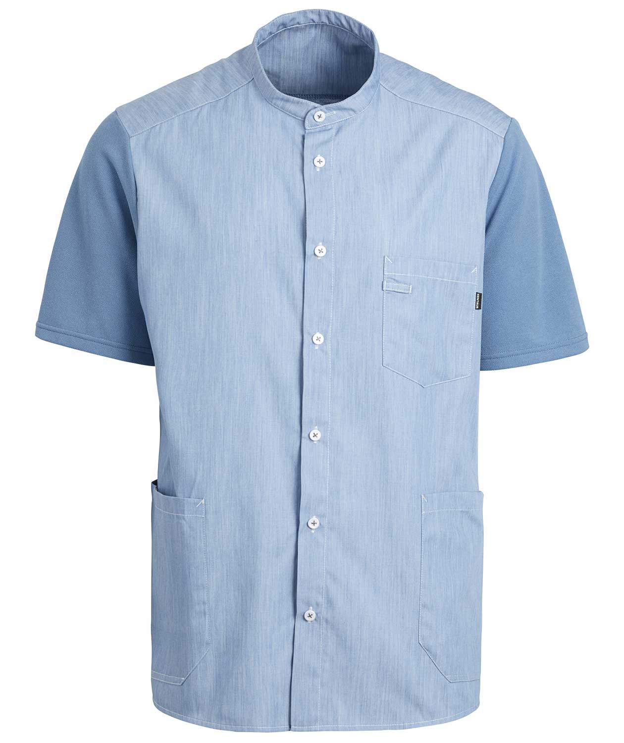Kentaur kort&auml;rmad pique skjorta, Ljus Bl&aring;
