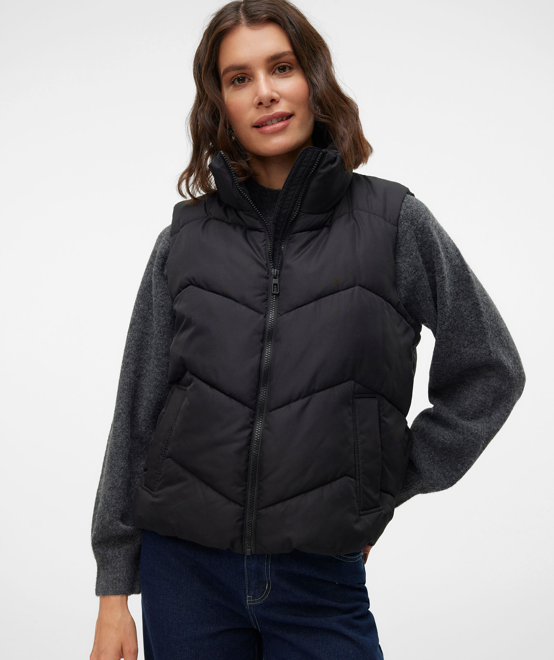 Vero Moda VMLIGAEVA vadderad v&auml;st, Black