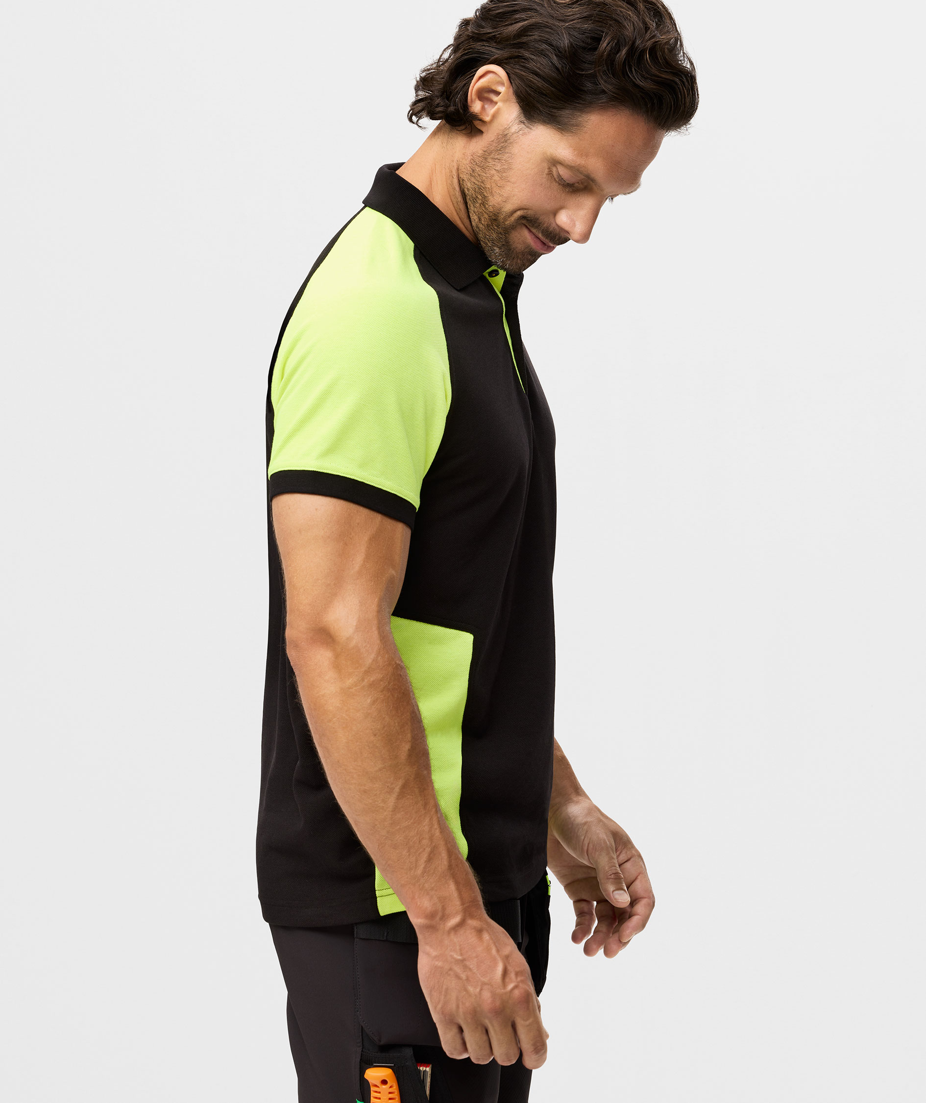 Snickers polo T-skjorte 2750, Black/Neon Yellow, large image number 5