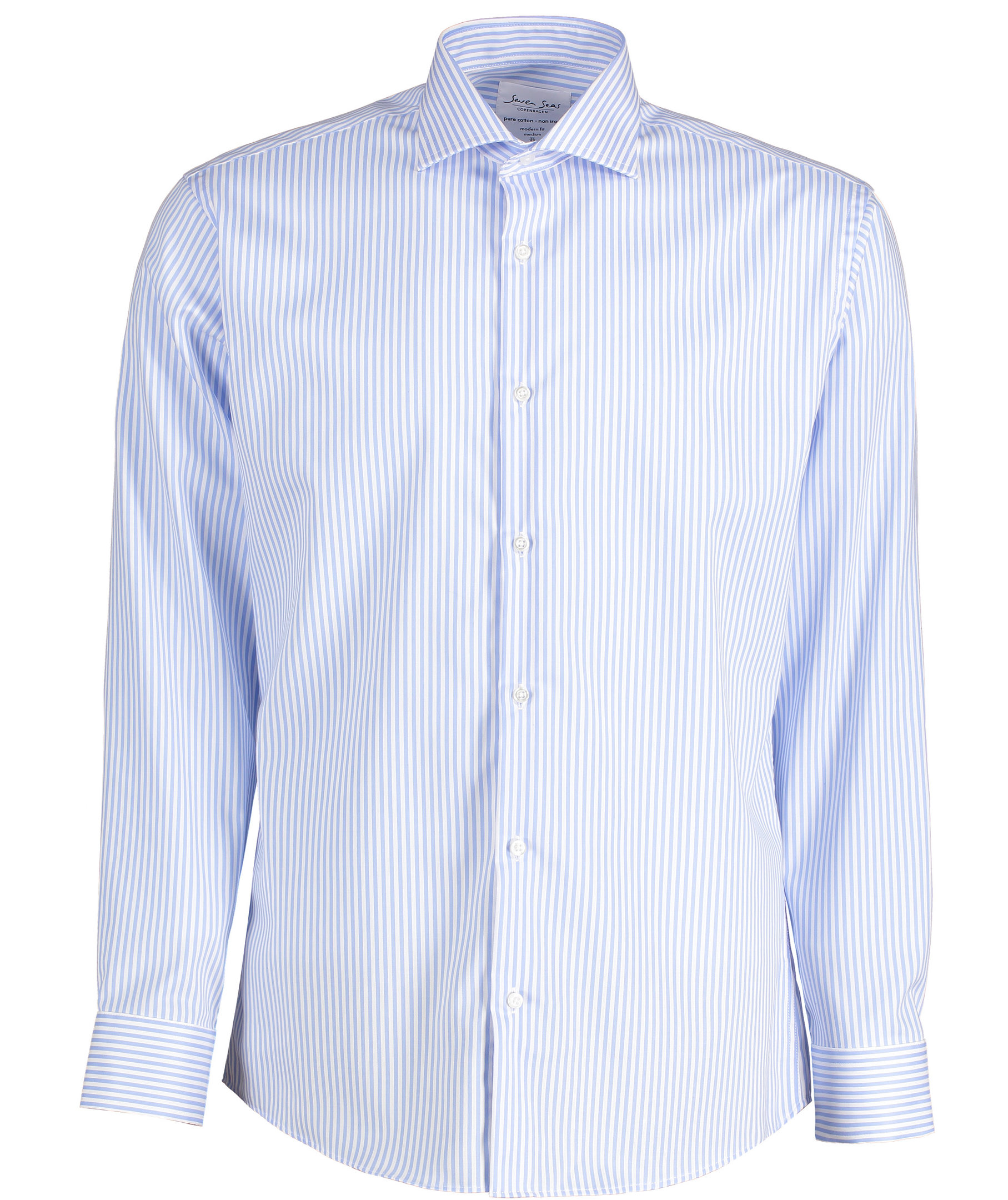 Seven Seas Fine Twill California Slim fit shirt, Light Blue