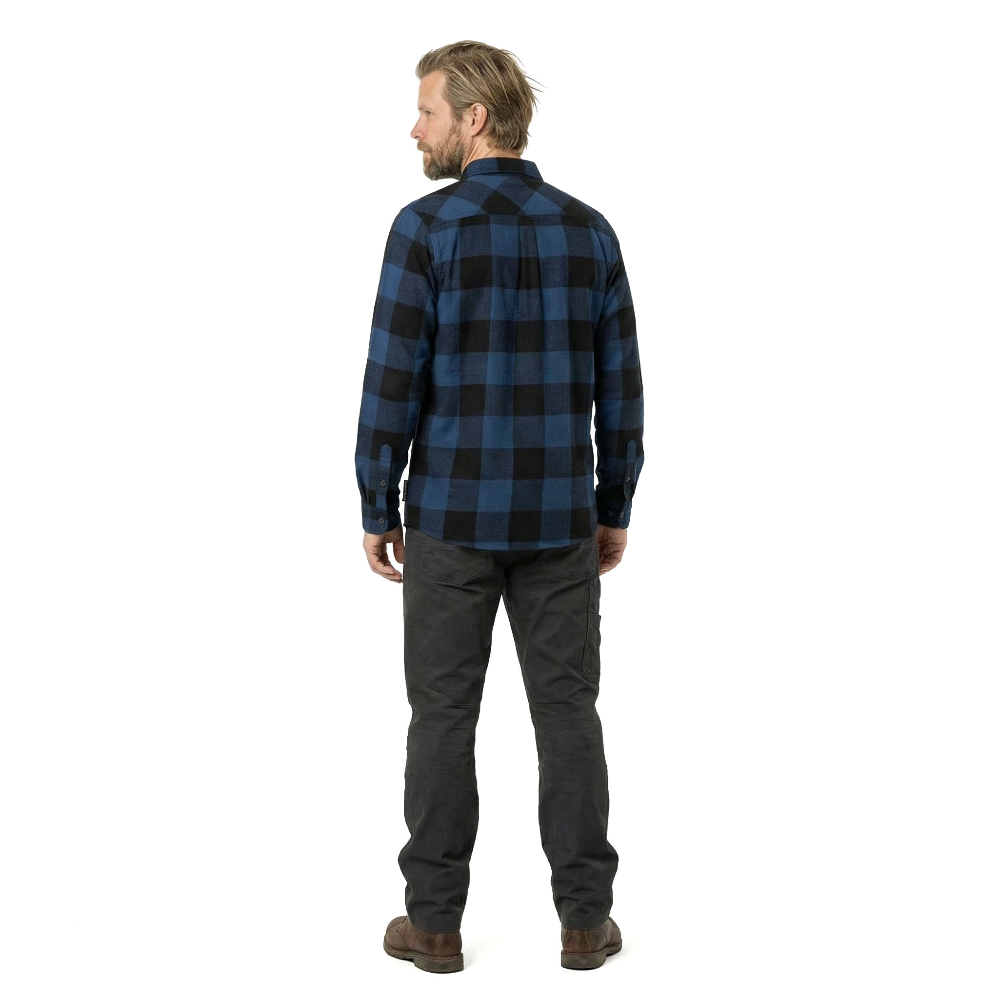 Westborn casual flannelskjorte, Dusty Blue/Black, large image number 3