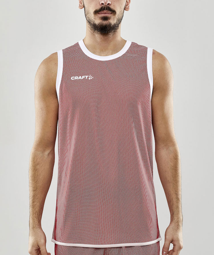 Craft Progress vendbar Basket tank top, Bright red/white