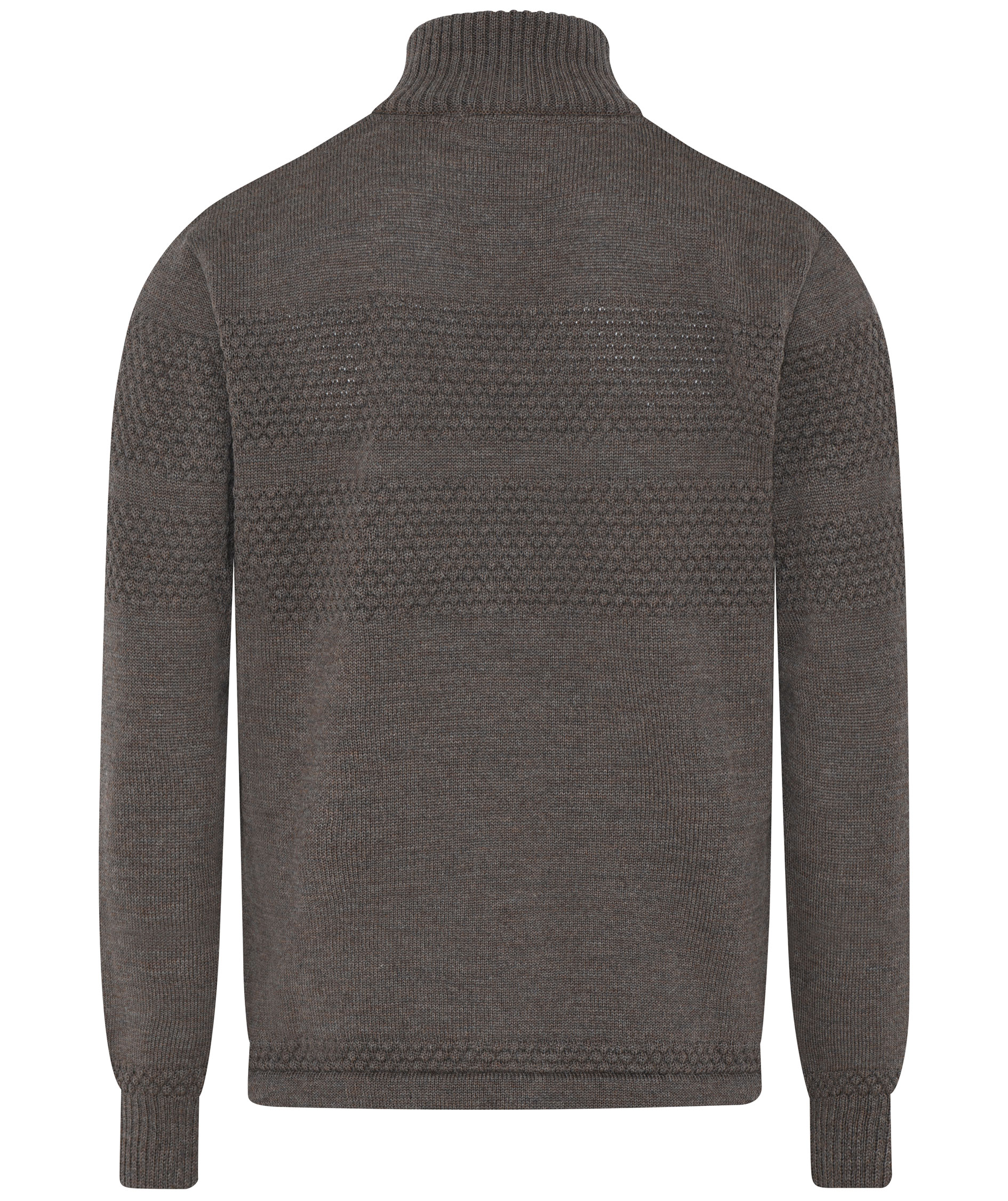 Clipper Saltum stickad cardigan med h&ouml;g krage, Dark Khaki Melange