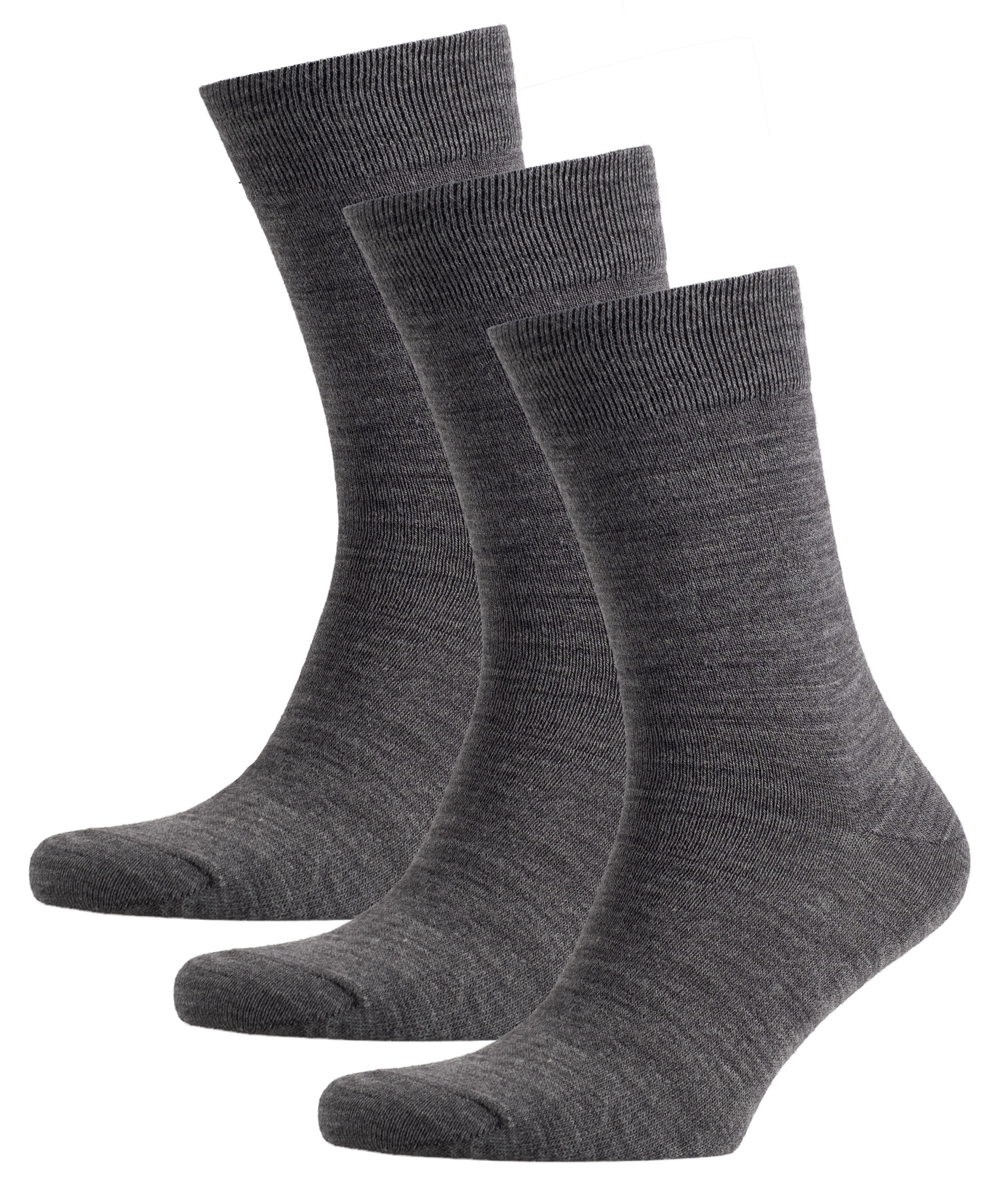 Westborn Basic 3-pack socks with wool, Dark-Grey Melange, Dark-Grey Melange, large image number 0