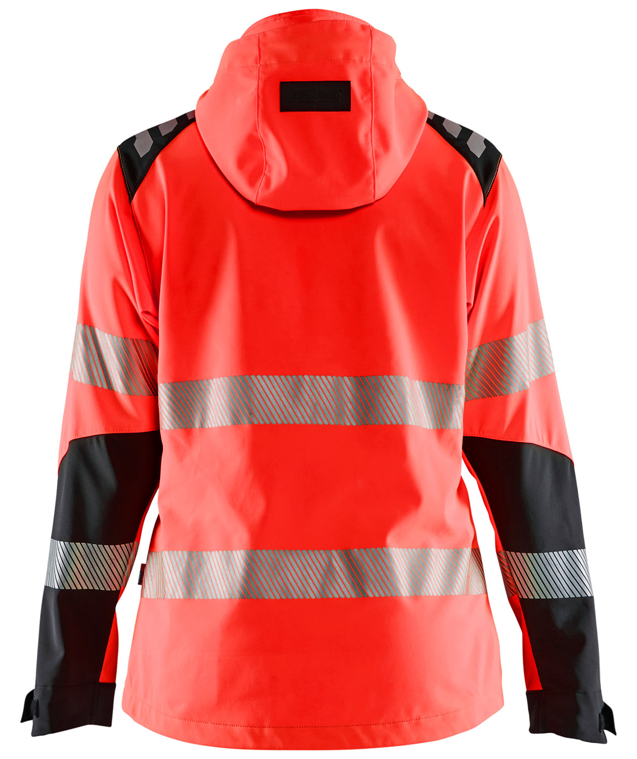 Bl&aring;kl&auml;der dame softshelljakke full stretch, Hi-Vis r&oslash;d/sort, large image number 1