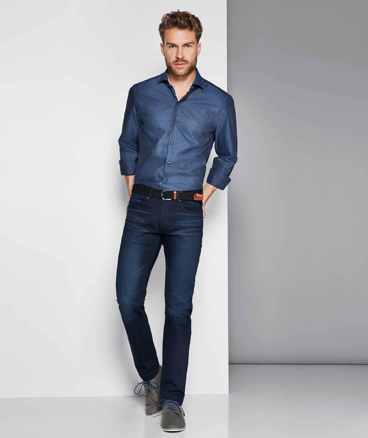 Sunwill Super Stretch Fitted jeans, Dark blue washed