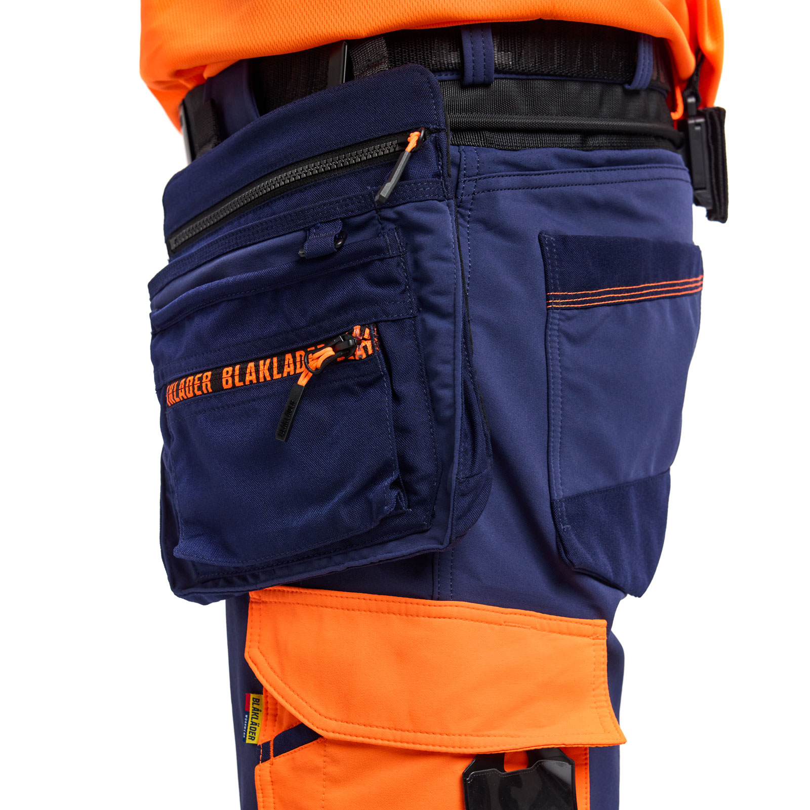Bl&aring;kl&auml;der ToolRig&trade; h&aring;ndv&aelig;rkerbukser full stretch, Marine/Hi-Vis Orange, large image number 7