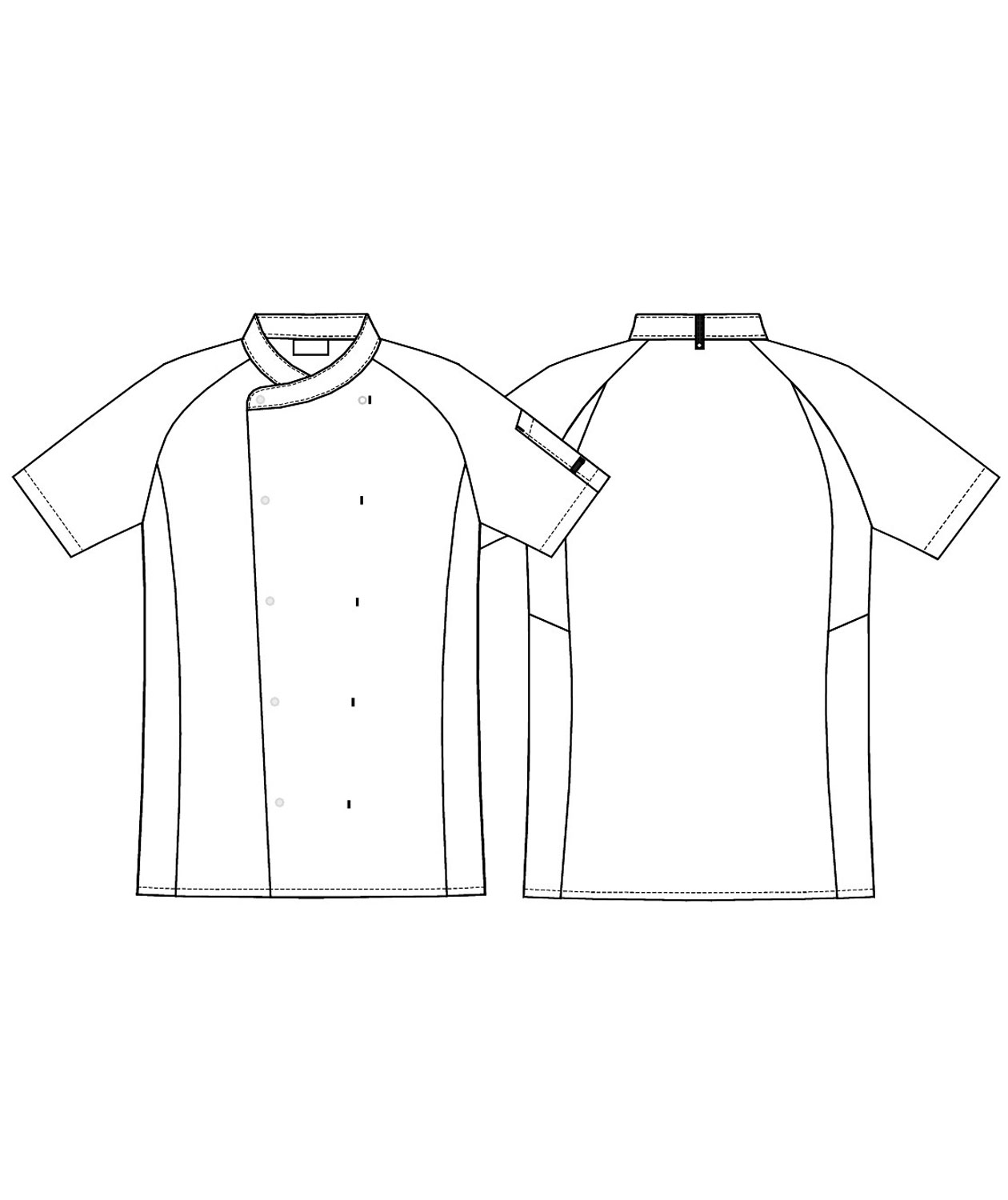 Kentaur kort&auml;rmad kock-/serveringsjacka, Svart, large image number 2