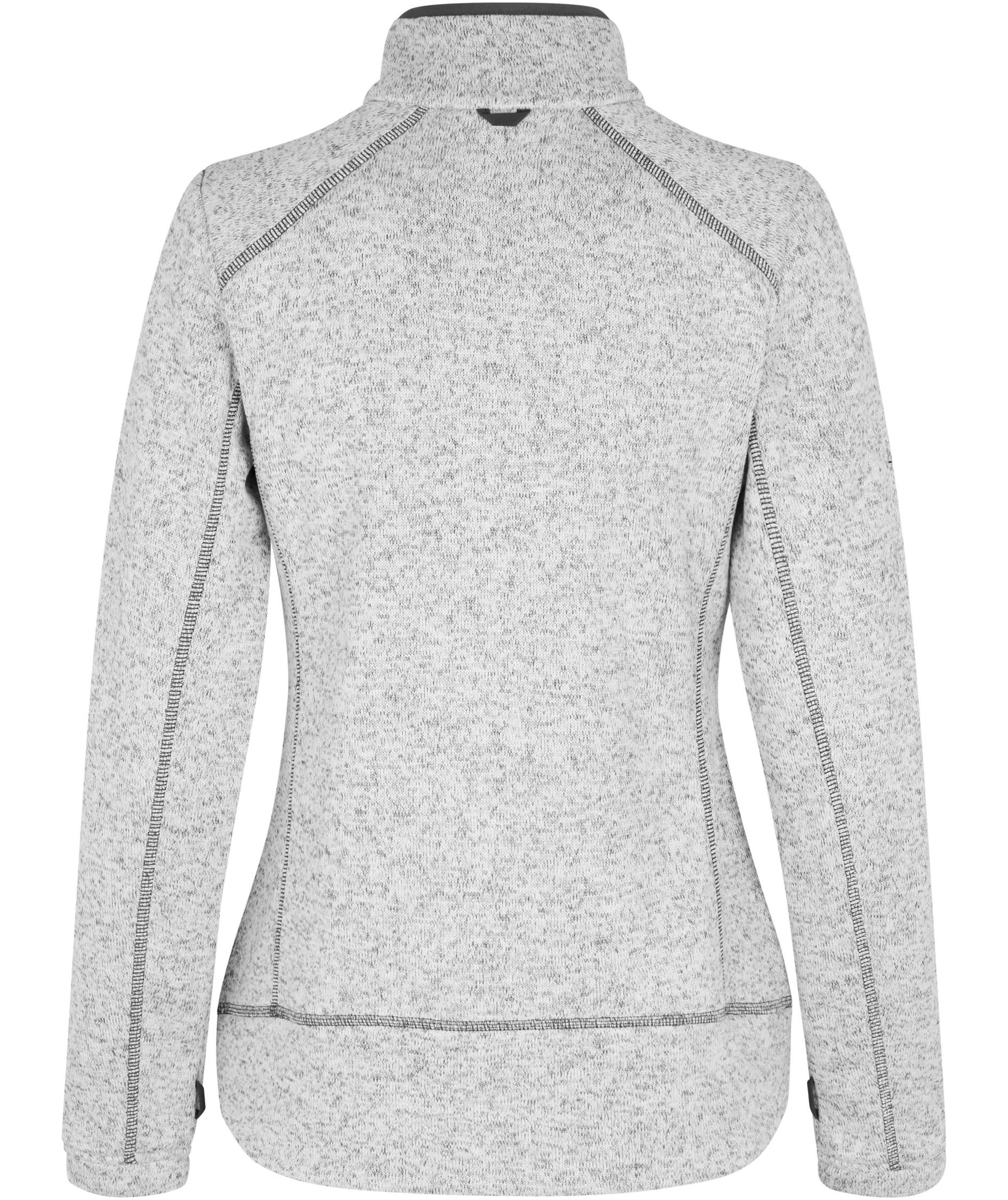 ID Zip'n'mix Melange stickad fleececardigan dam, Gr&aring;melerad