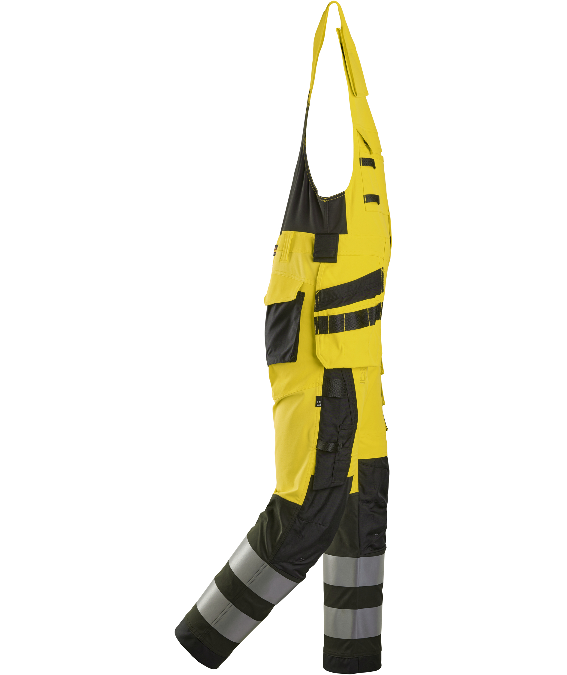 Snickers h&aring;ndverks helbukse 6013, Hi-vis Gul/Svart, large image number 2