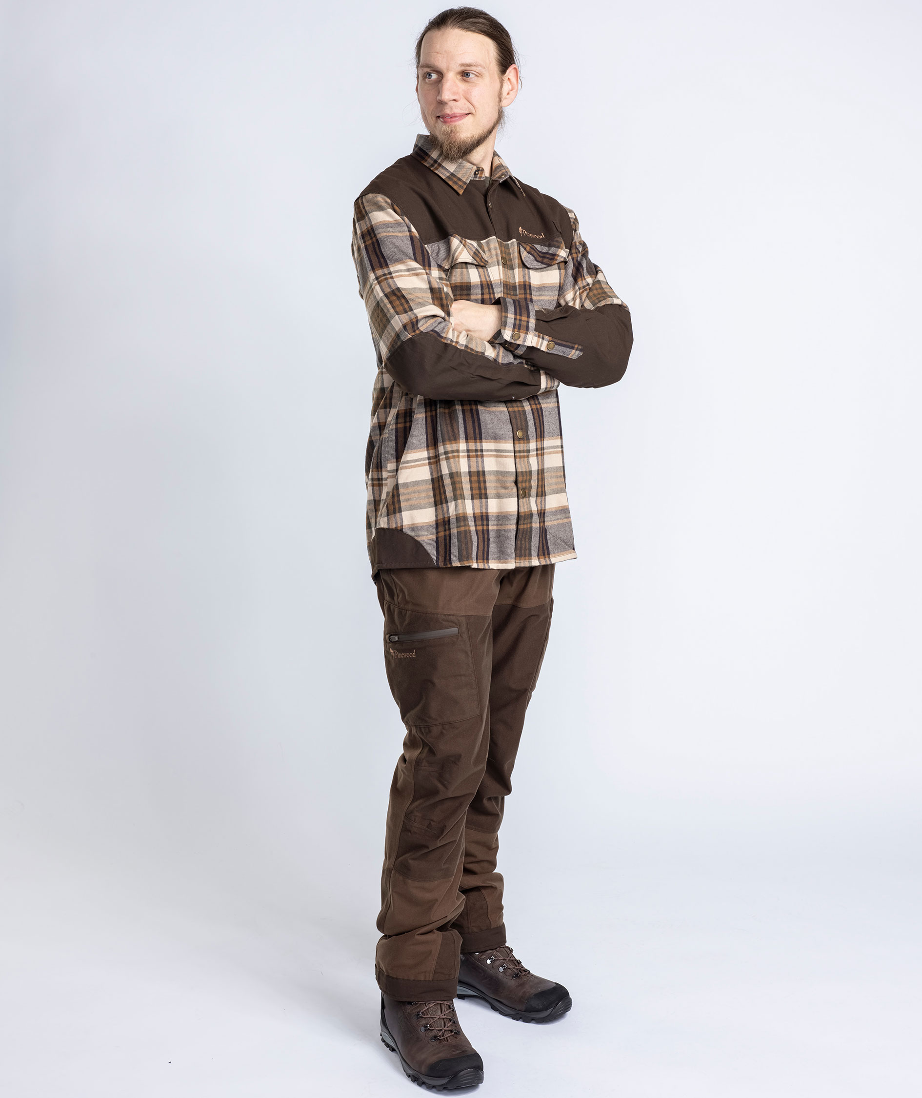 Pinewood Furudal Pro skjorte med uld, Beige/Suede Brown, large image number 6