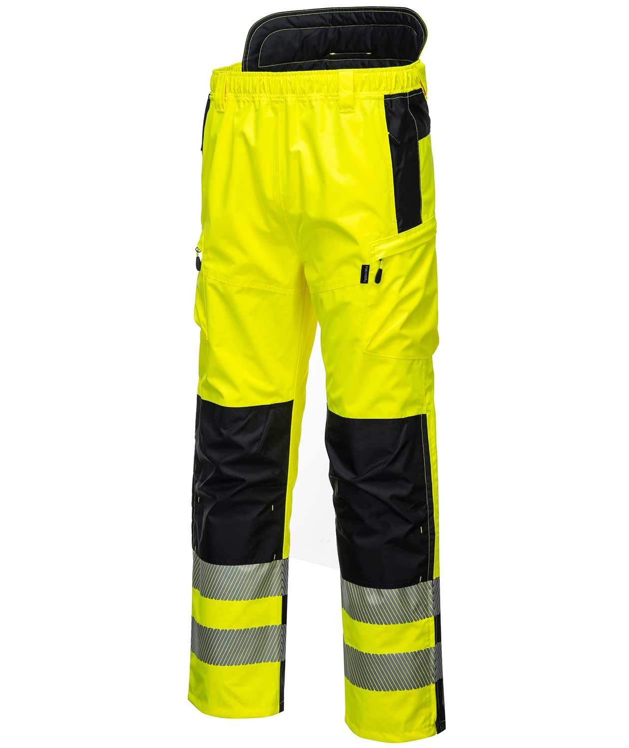 Portwest PW3 regnbukser, Hi-vis Gul/Sort, large image number 2