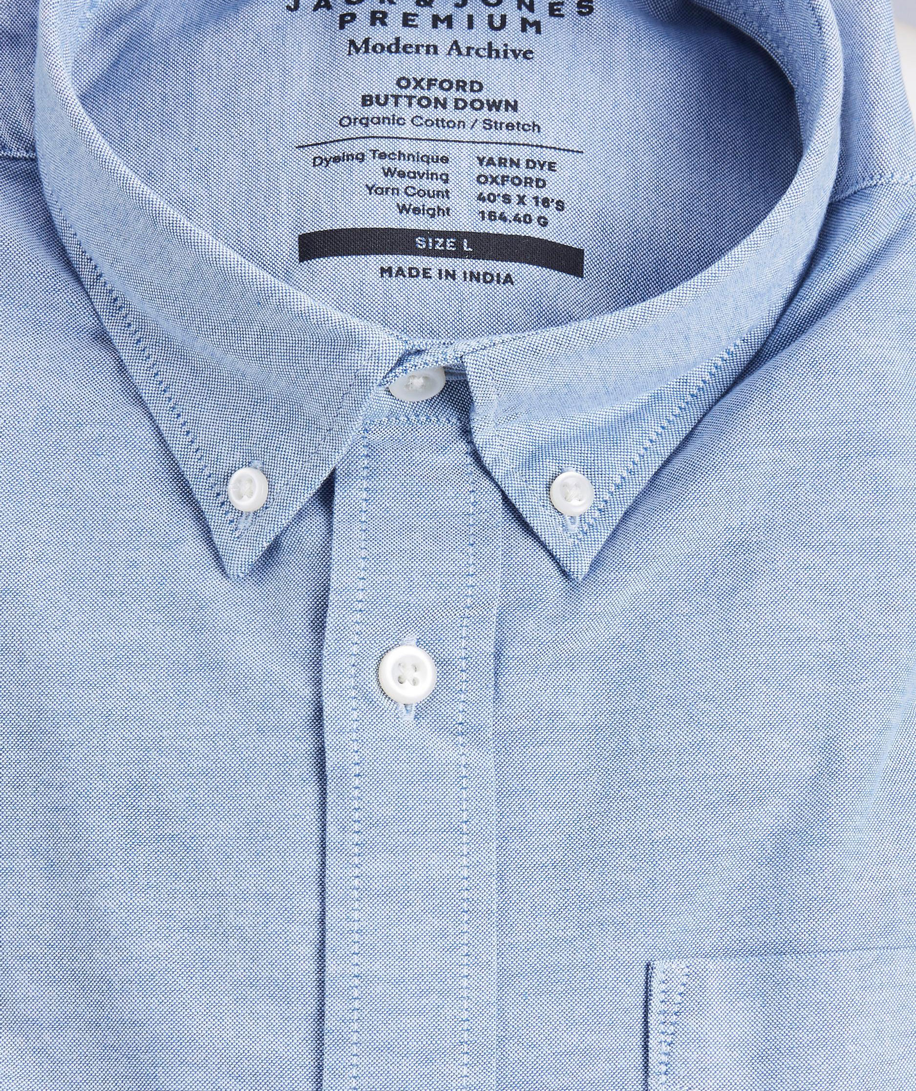 Jack & Jones Premium JPRBROOK Slim fit Oxford skjorta, Cashmere Blue, large image number 4