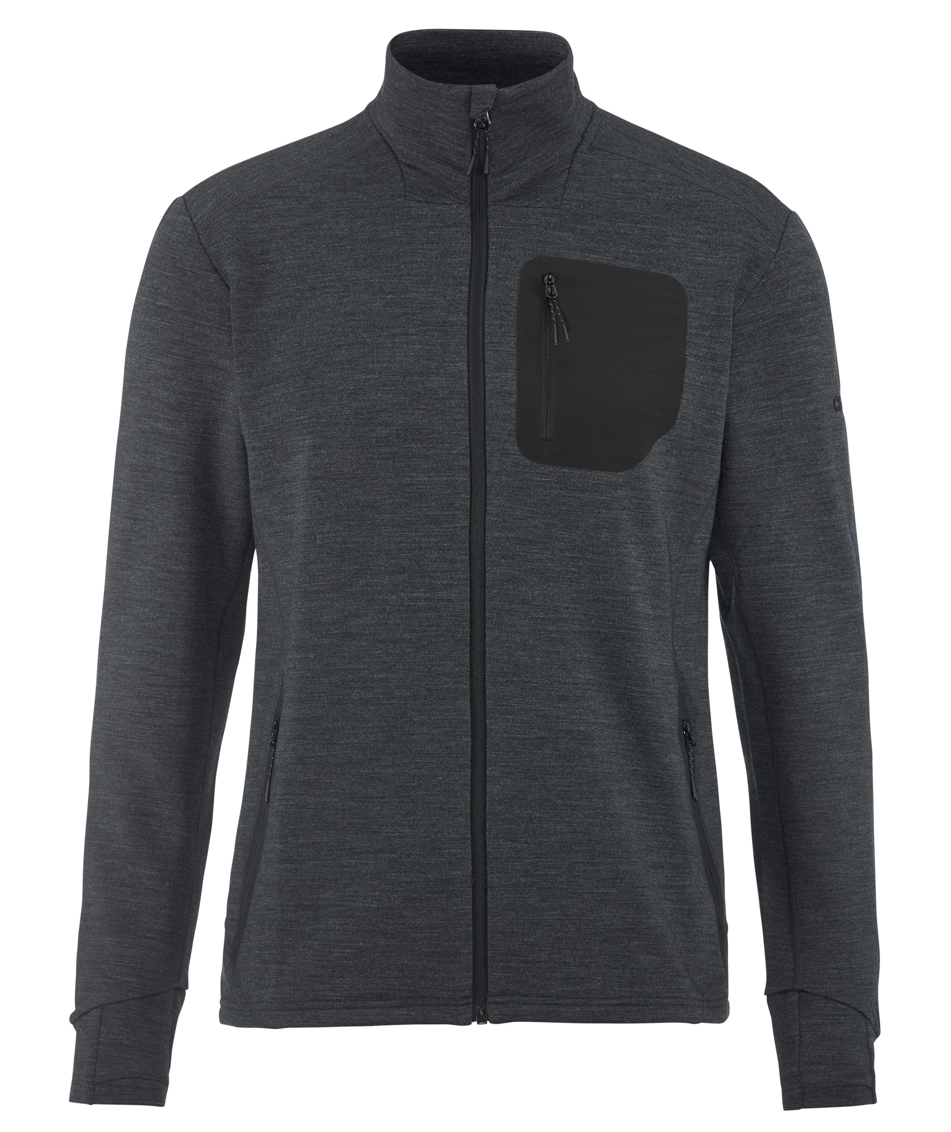 Craft PRO Explore Midlayer cardigan, Black melange, Black melange, swatch