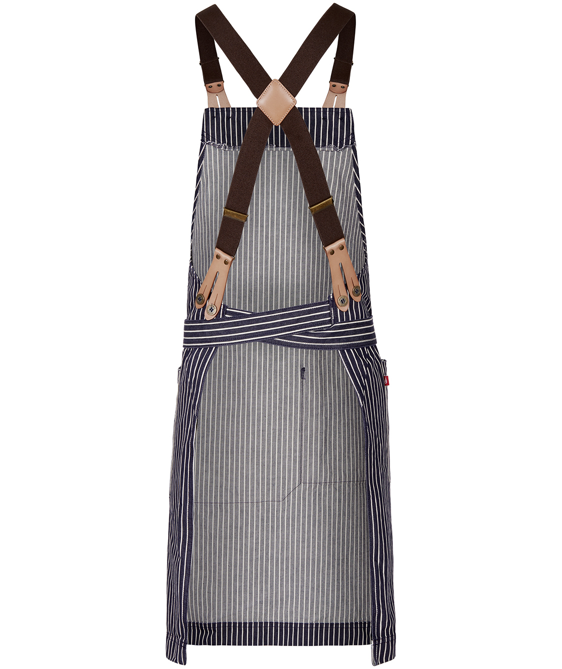 Segers 4078 bib apron with pocket, Striped Denim, Striped Denim, large image number 3