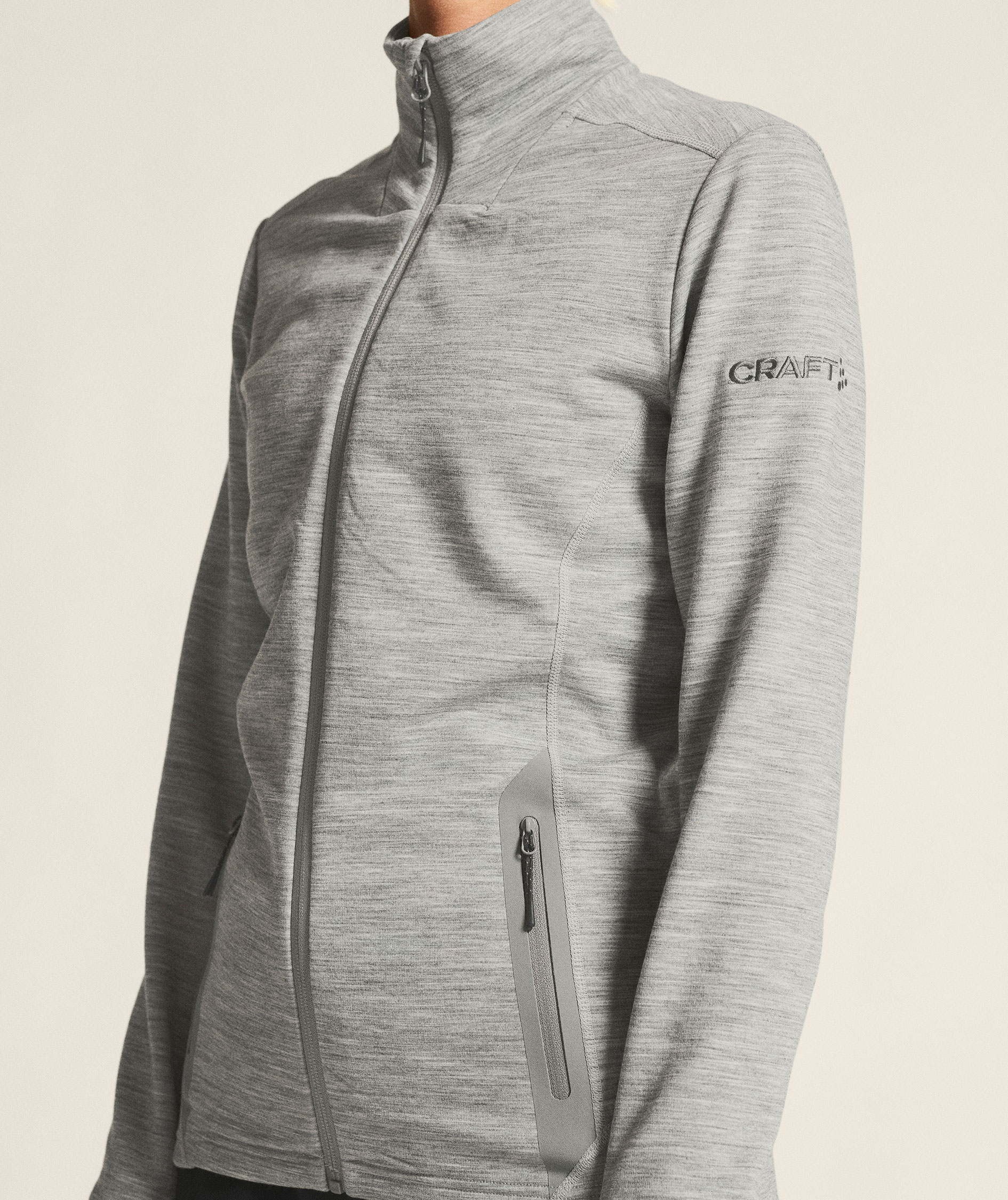 Craft PRO Explore Midlayer cardigan dam, Grey melange, large image number 3