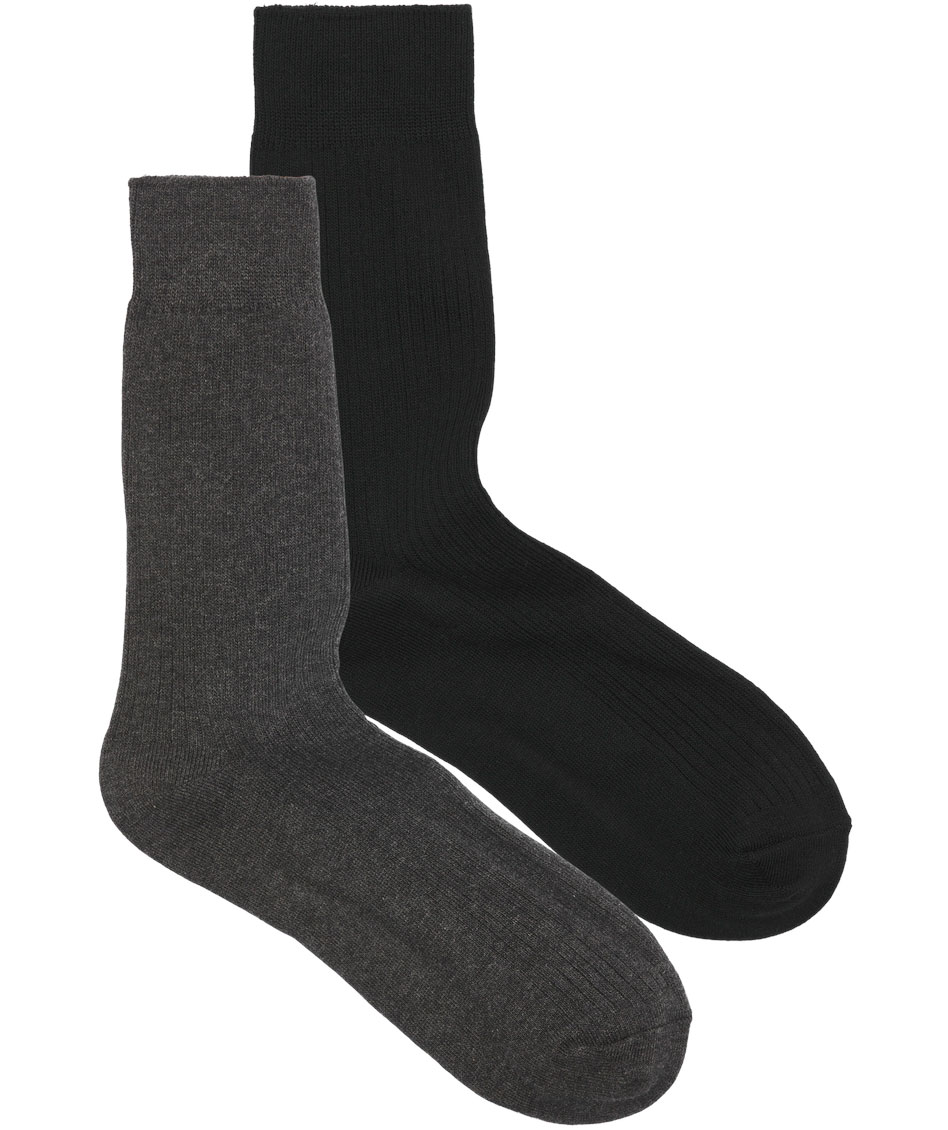 Jack & Jones JACPREMIUM 2-pak str&oslash;mper, Black/Dark Grey Melange, Black/Dark Grey Melange, swatch