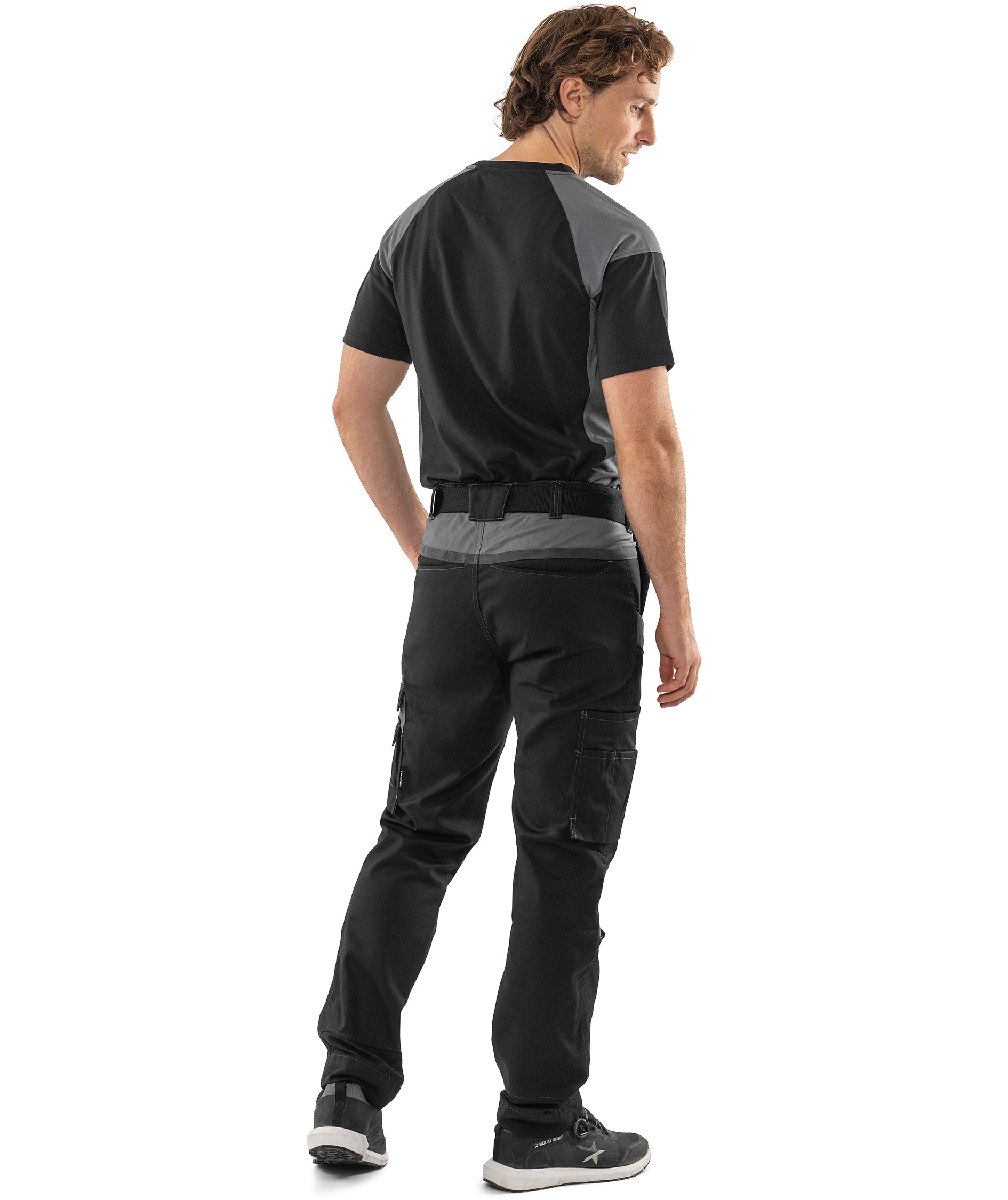 Fristads Heavy T-shirt 7046 GTM, Black/Grey, large image number 3