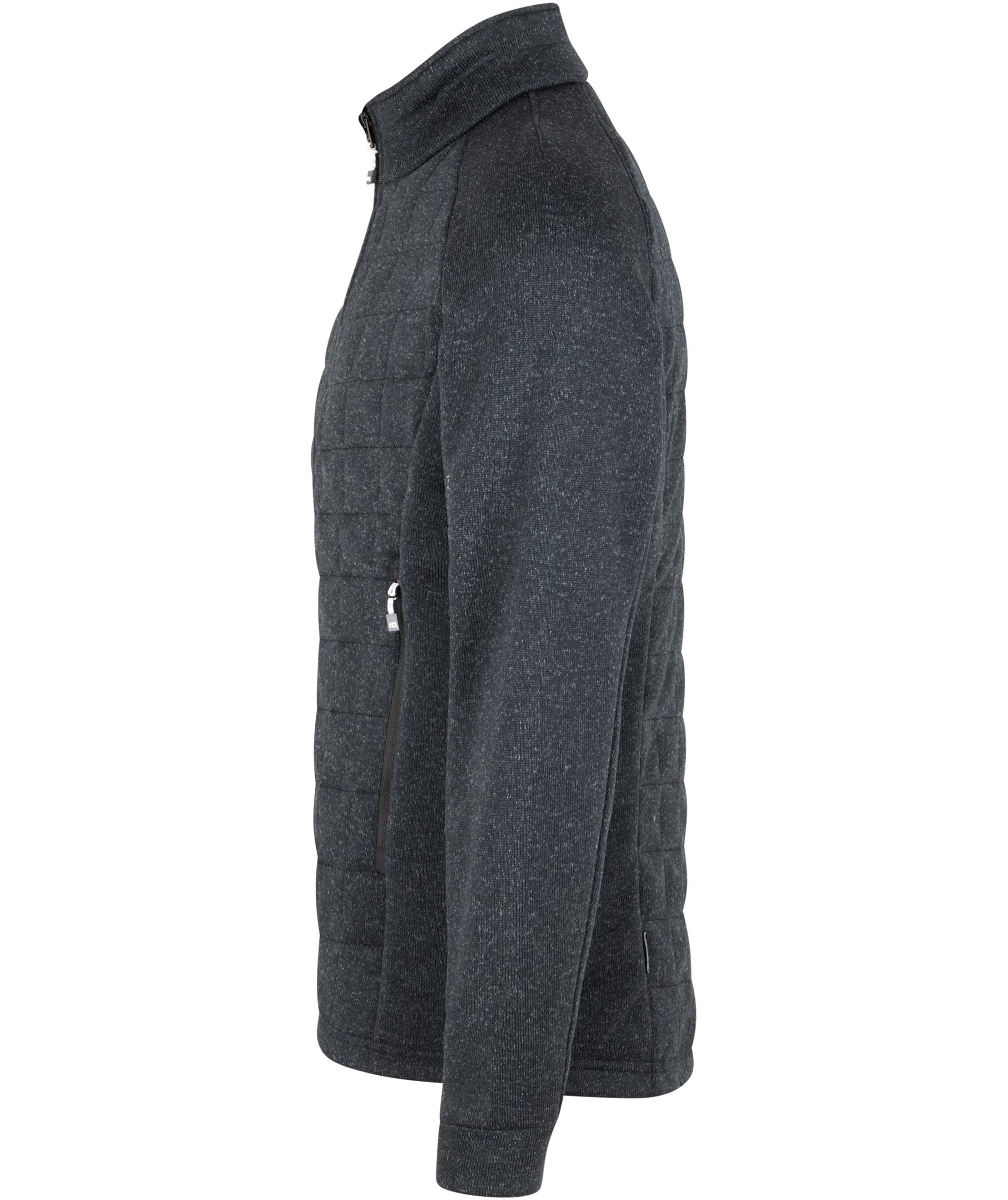 ID quiltet fleecejakke, Grafitgr&aring; Melange, large image number 3