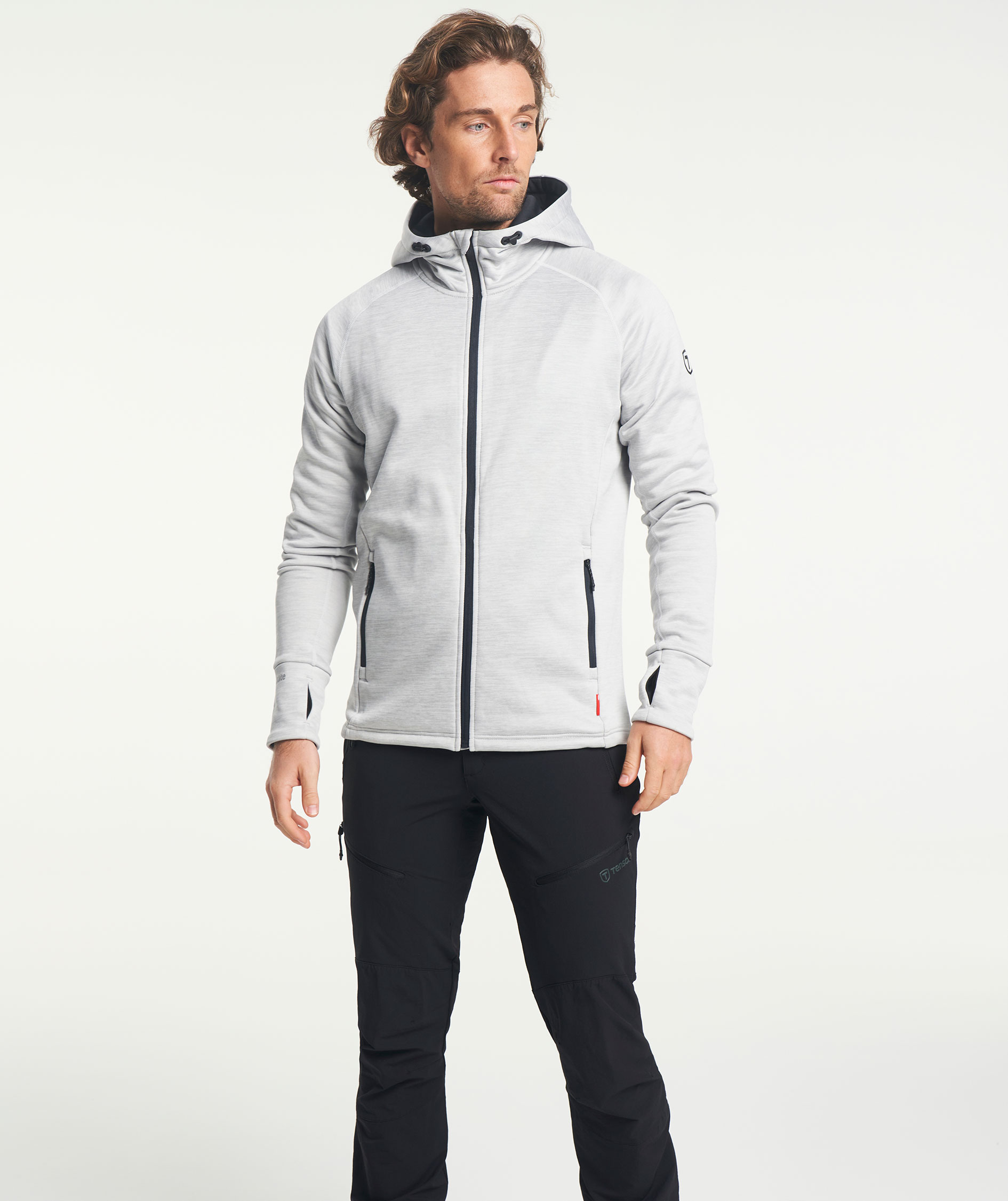 Tenson TXlite Hoodie mit Rei&szlig;verschluss, Light Grey
