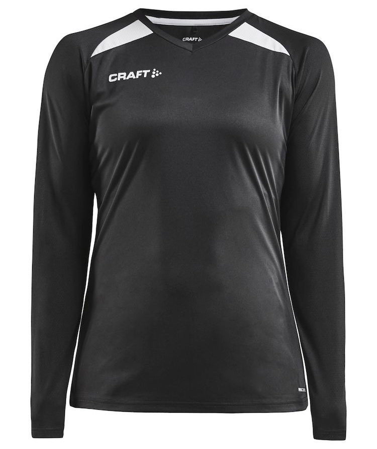 Craft Pro Control Impact l&aring;ng&auml;rmad T-shirt dam, Svart/Vit