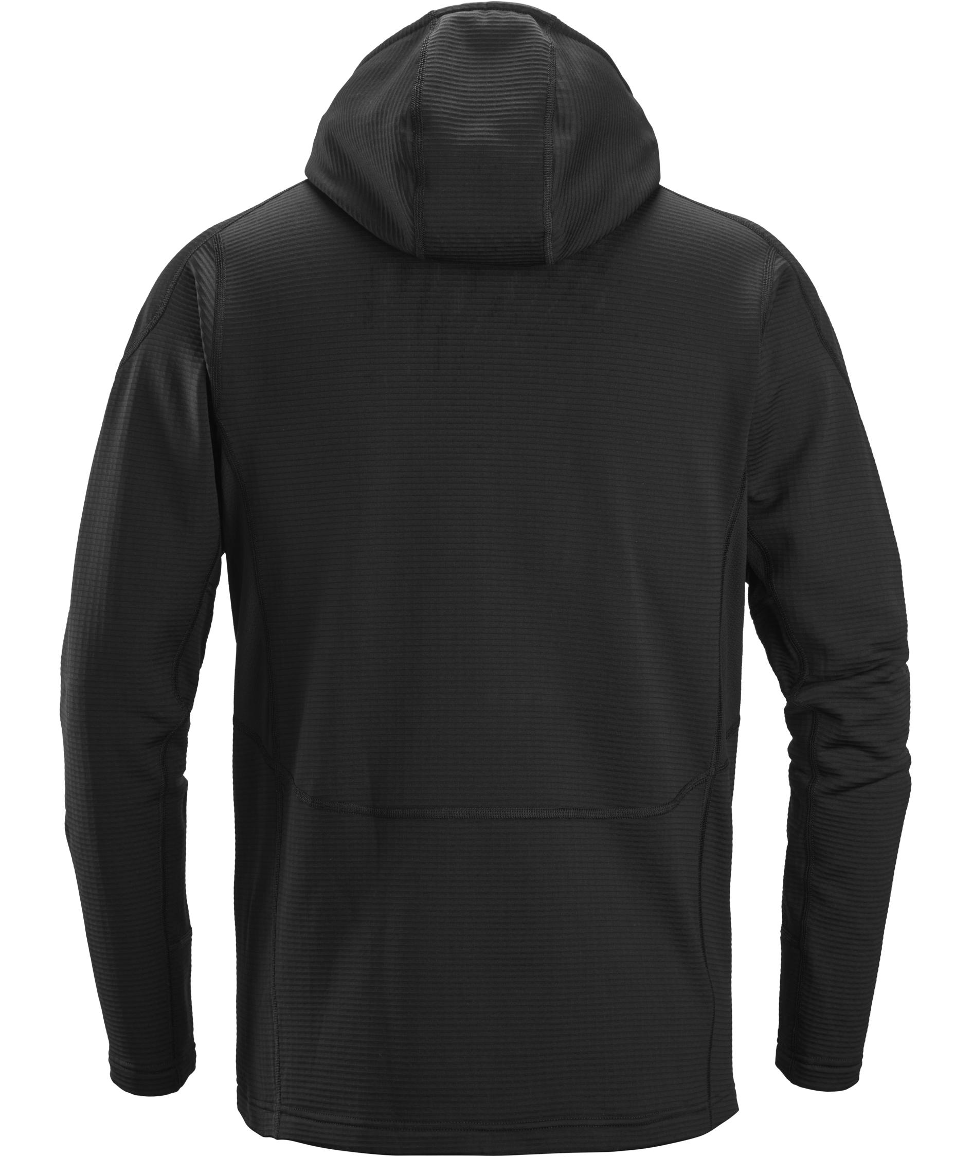 Snickers Body Mapping fleece hettegenser med glidel&aring;s 9420, Black/Black, large image number 2