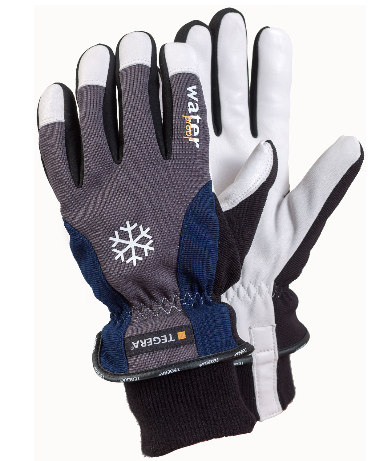 Tegera 292 l&aelig;rhansker, vinterforet, Hvit/Gr&aring;/Svart/Bl&aring;
