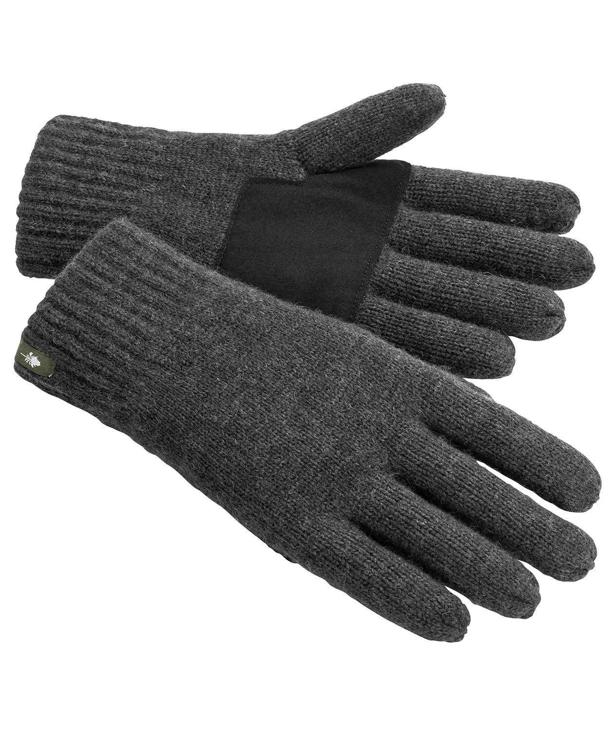 Pinewood strikkede uldhandsker, Dark Anthracite melange