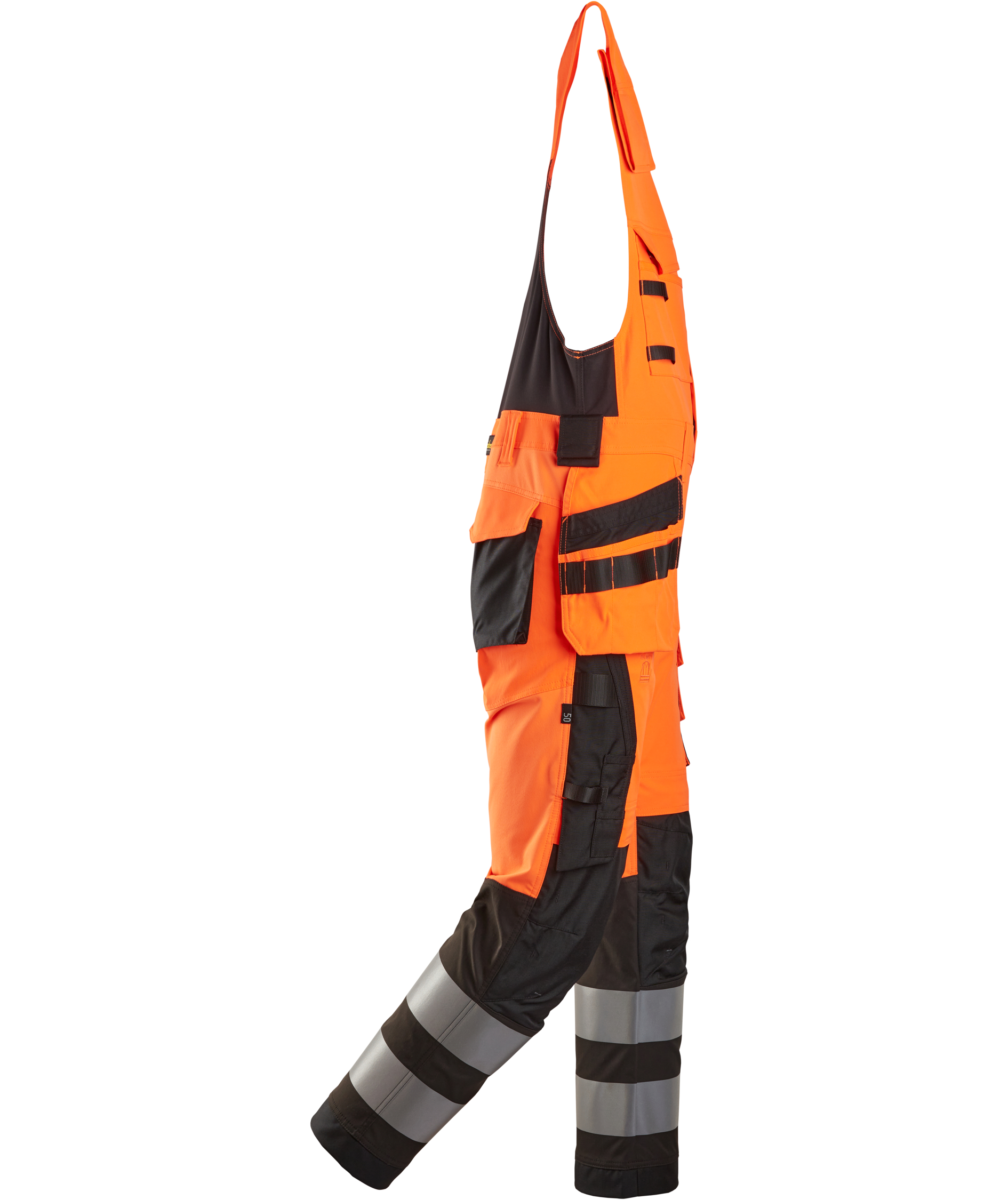 Snickers craftsman one-piece trousers 6013, Hi-Vis Orange/Black, large image number 2