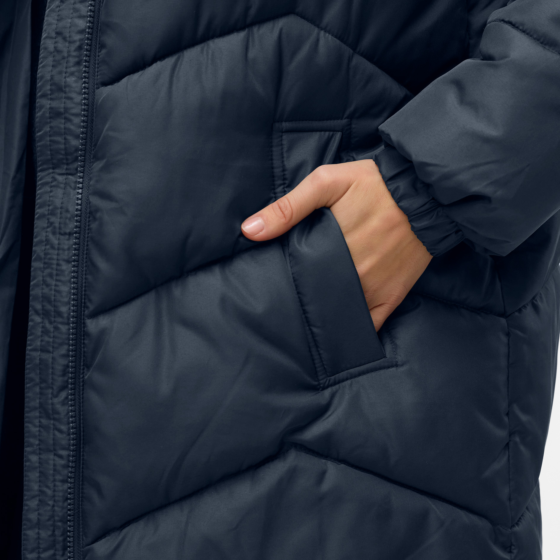 Vero Moda VMLIGARIO women's long quilted jacket, Navy Blazer, large image number 4