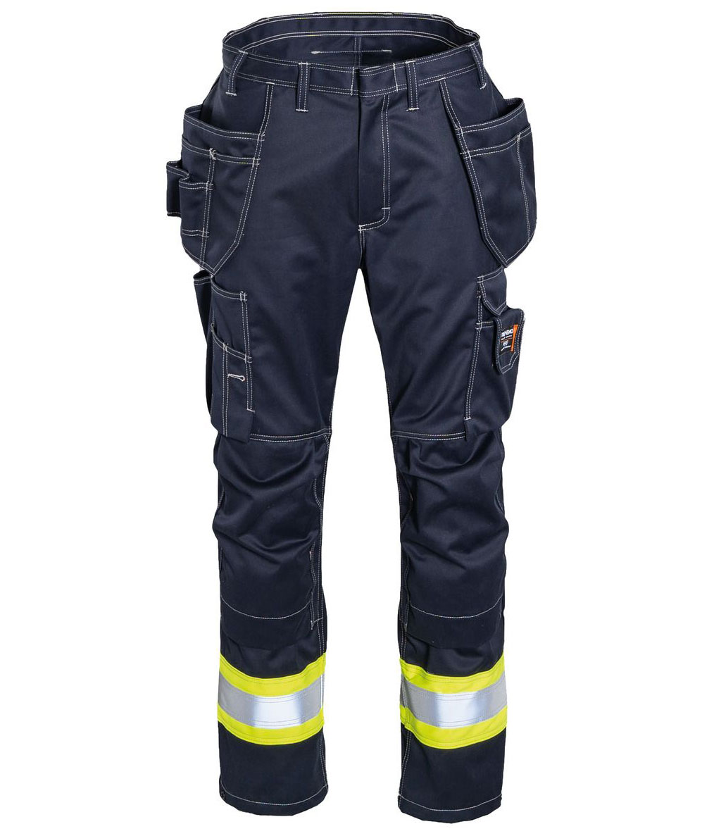 Tranemo Cantex WS h&aring;ndverksbukse, Hi-vis gul/marinebl&aring;