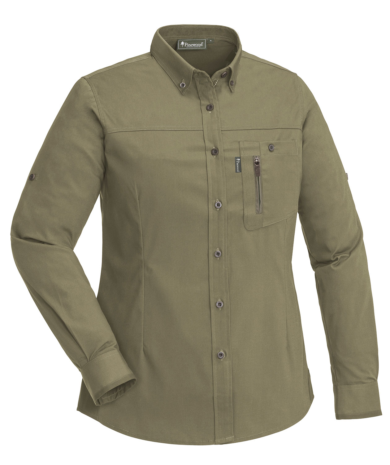 Pinewood Tiveden NatureSafe modern fit dameskjorte, Jagt oliven