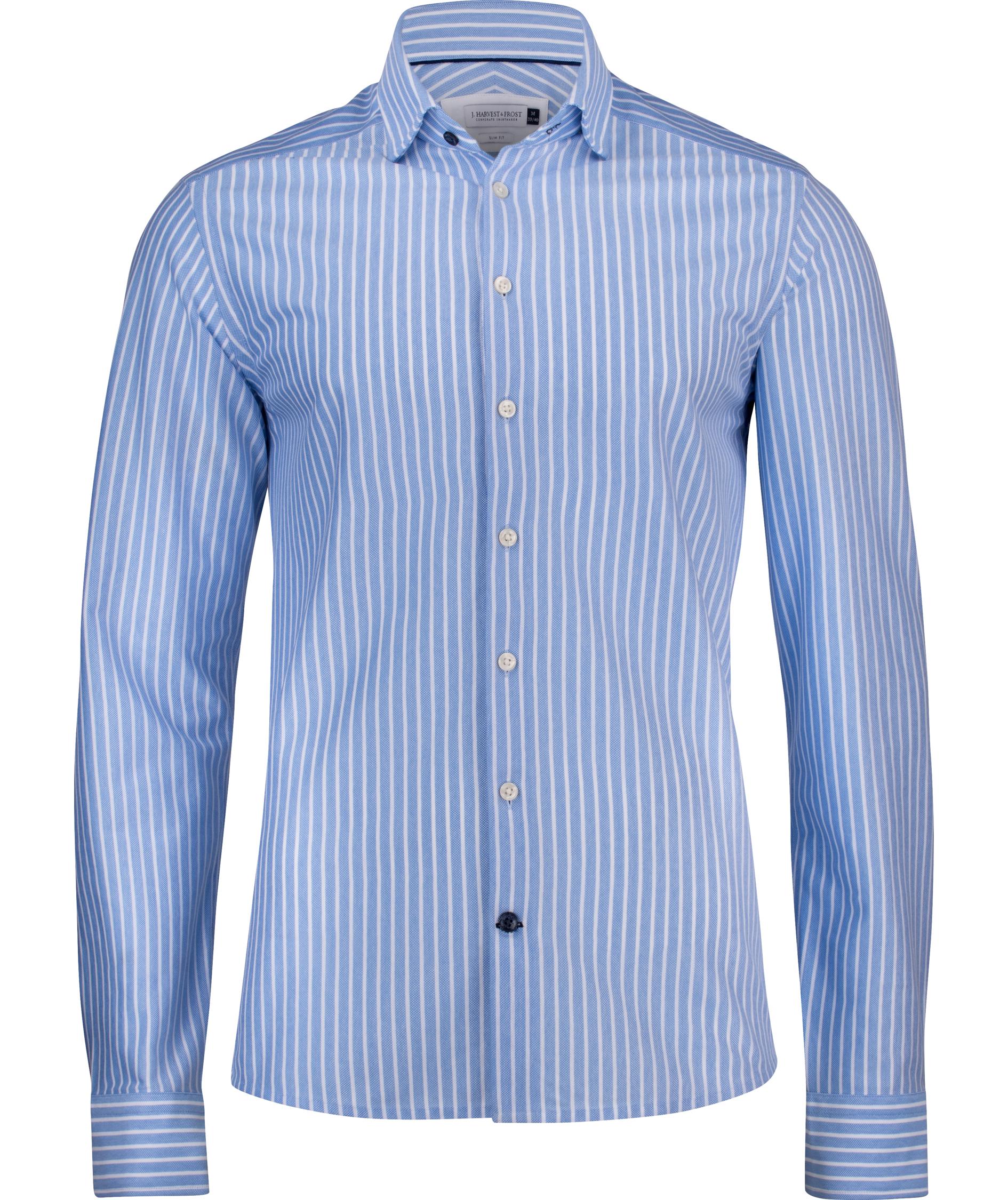 J. Harvest & Frost Indigo Bow 34 slim fit skjorte, Bl&aring;