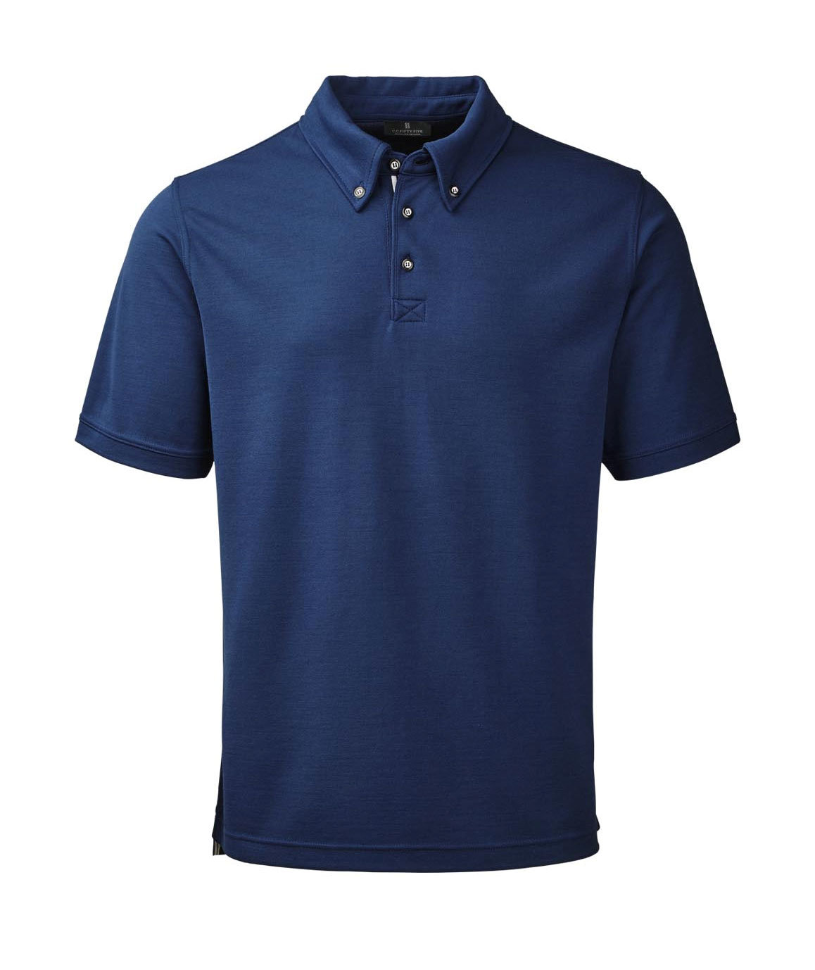C55 Munich Sportwool button-down polo shirt, Blue