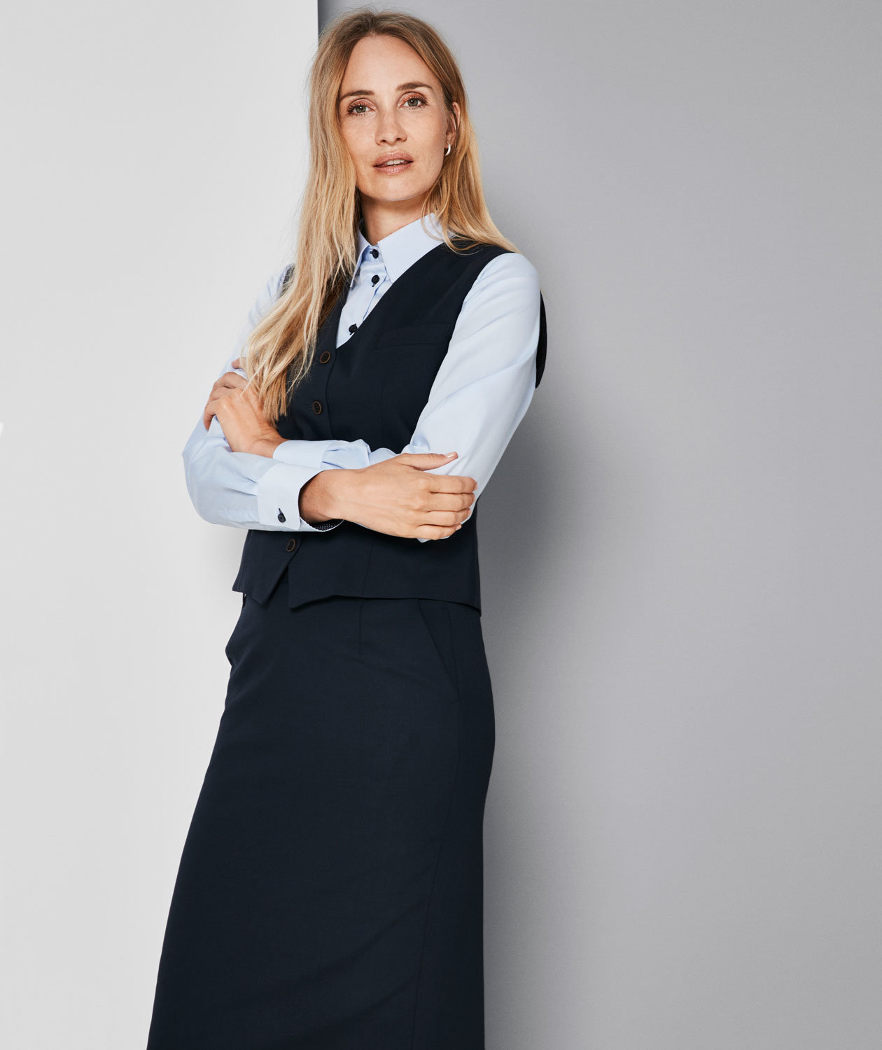 Sunwill Traveller Bistretch Modern fit kjol, Blue