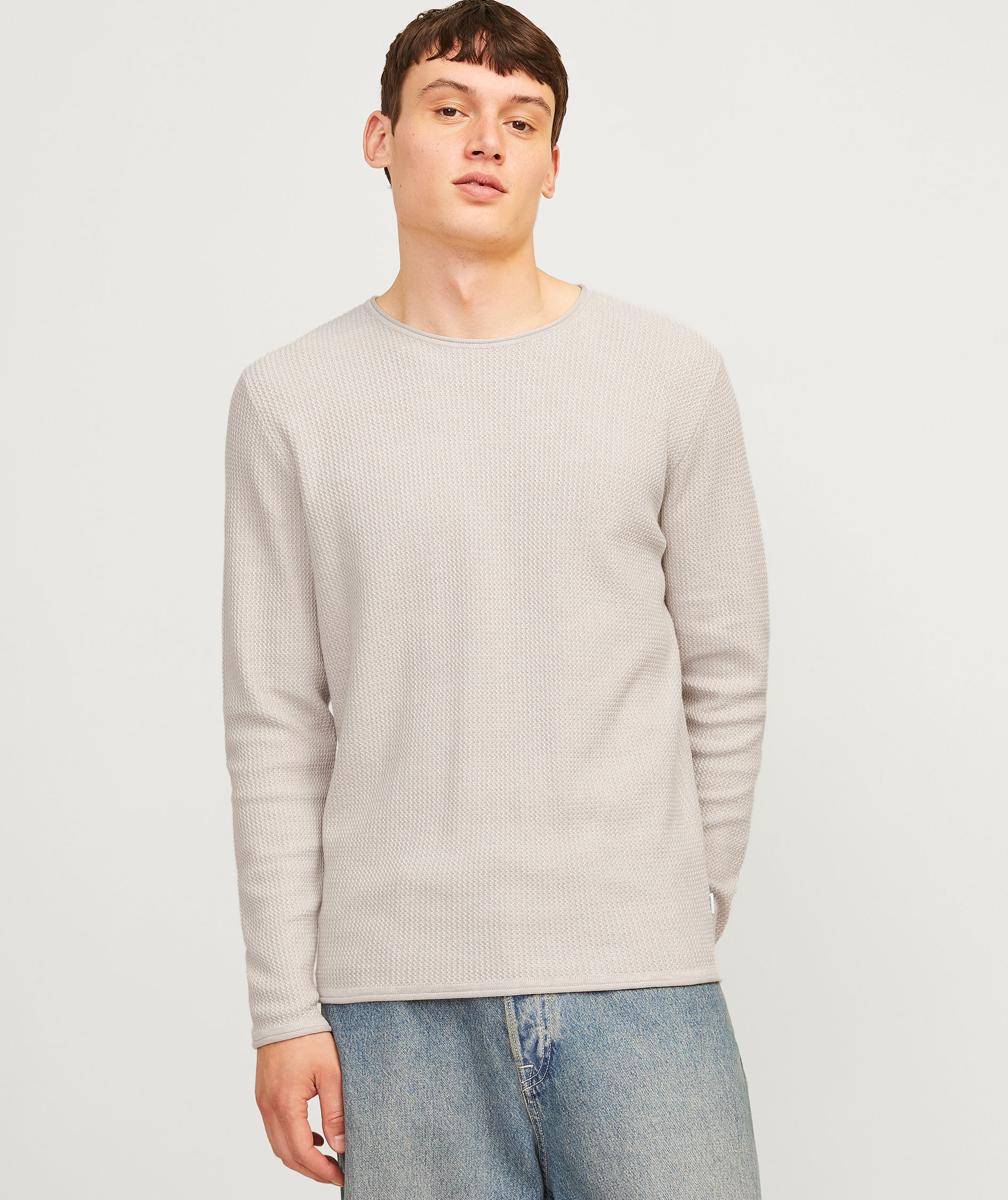 Jack & Jones JJECOOPER knitted pullover, Oatmeal Melange