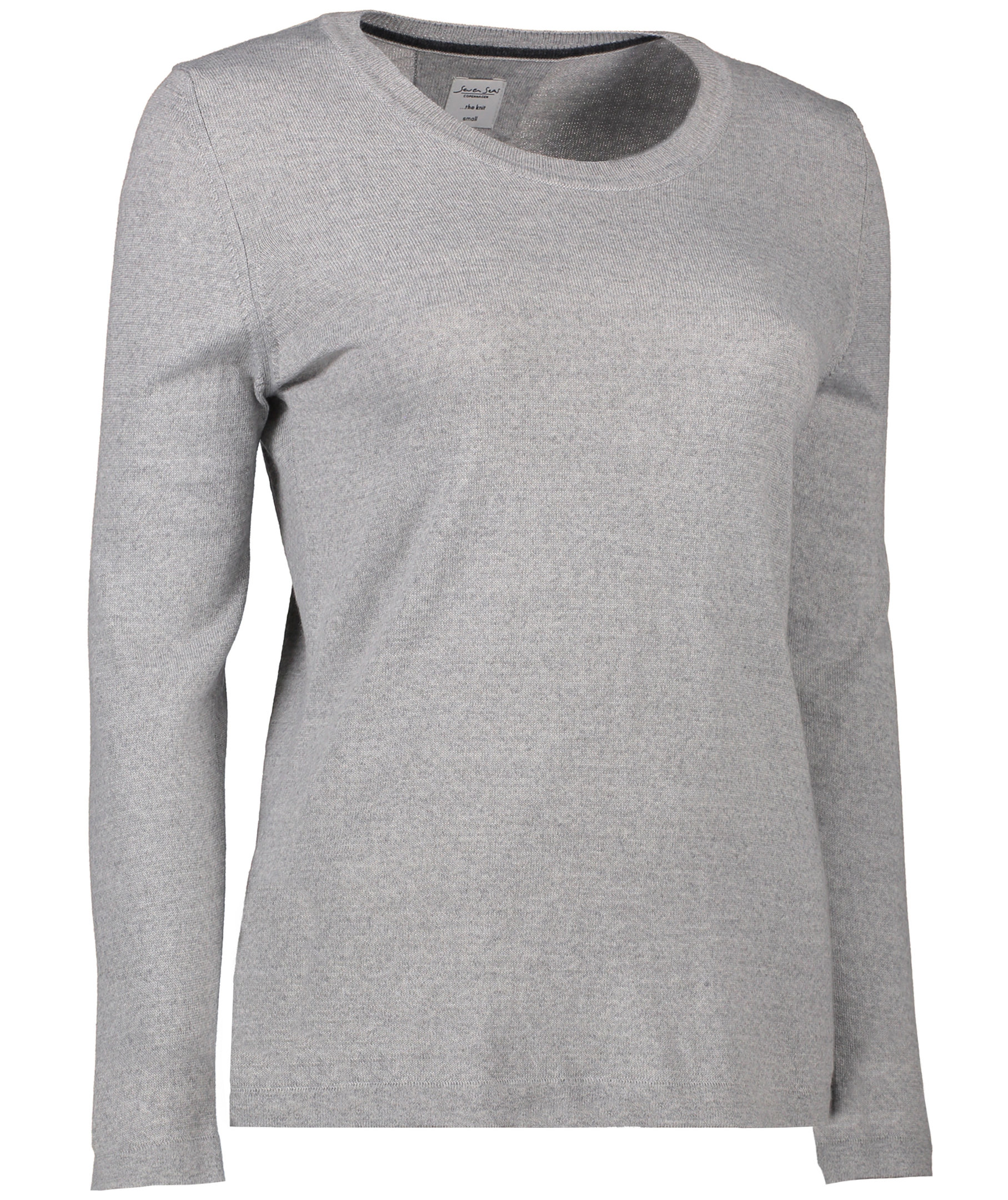 Seven Seas dame strikkpullover med merinoull, Light Grey Melange, large image number 2