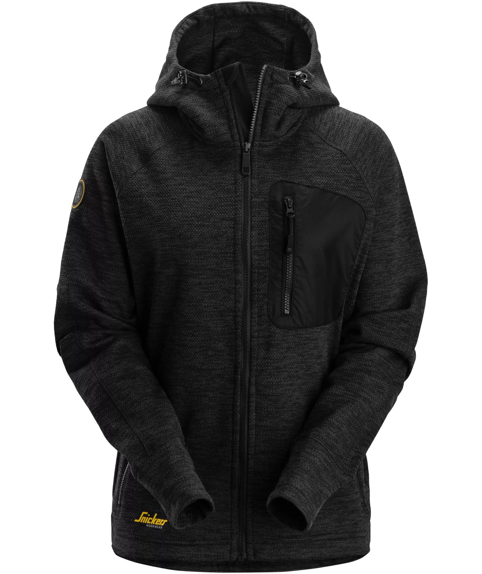 Snickers FlexiWork fleece hoodie 8047 dam, Black